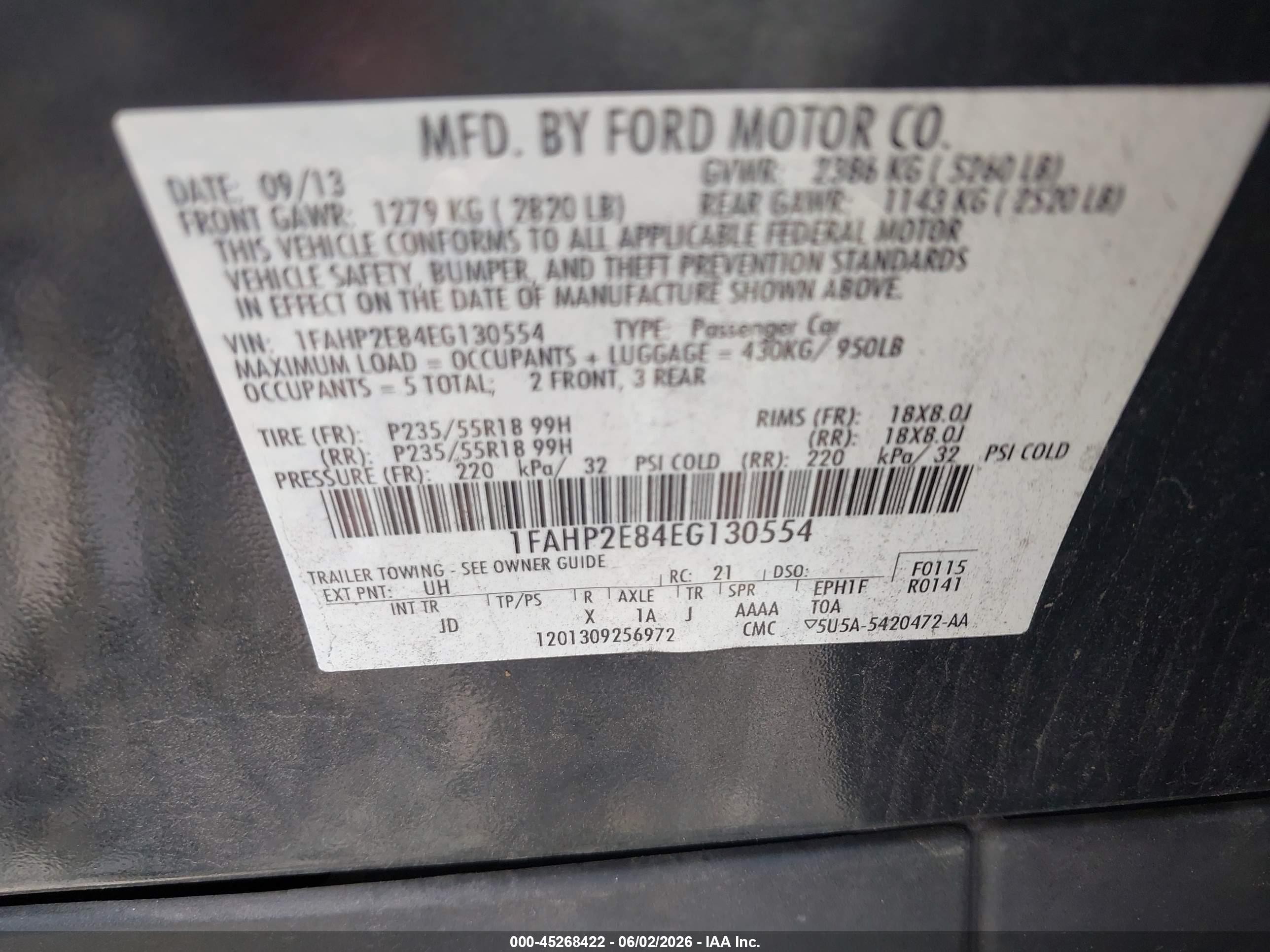 2014 Ford Taurus Sel Black vin: 1FAHP2E84EG130554