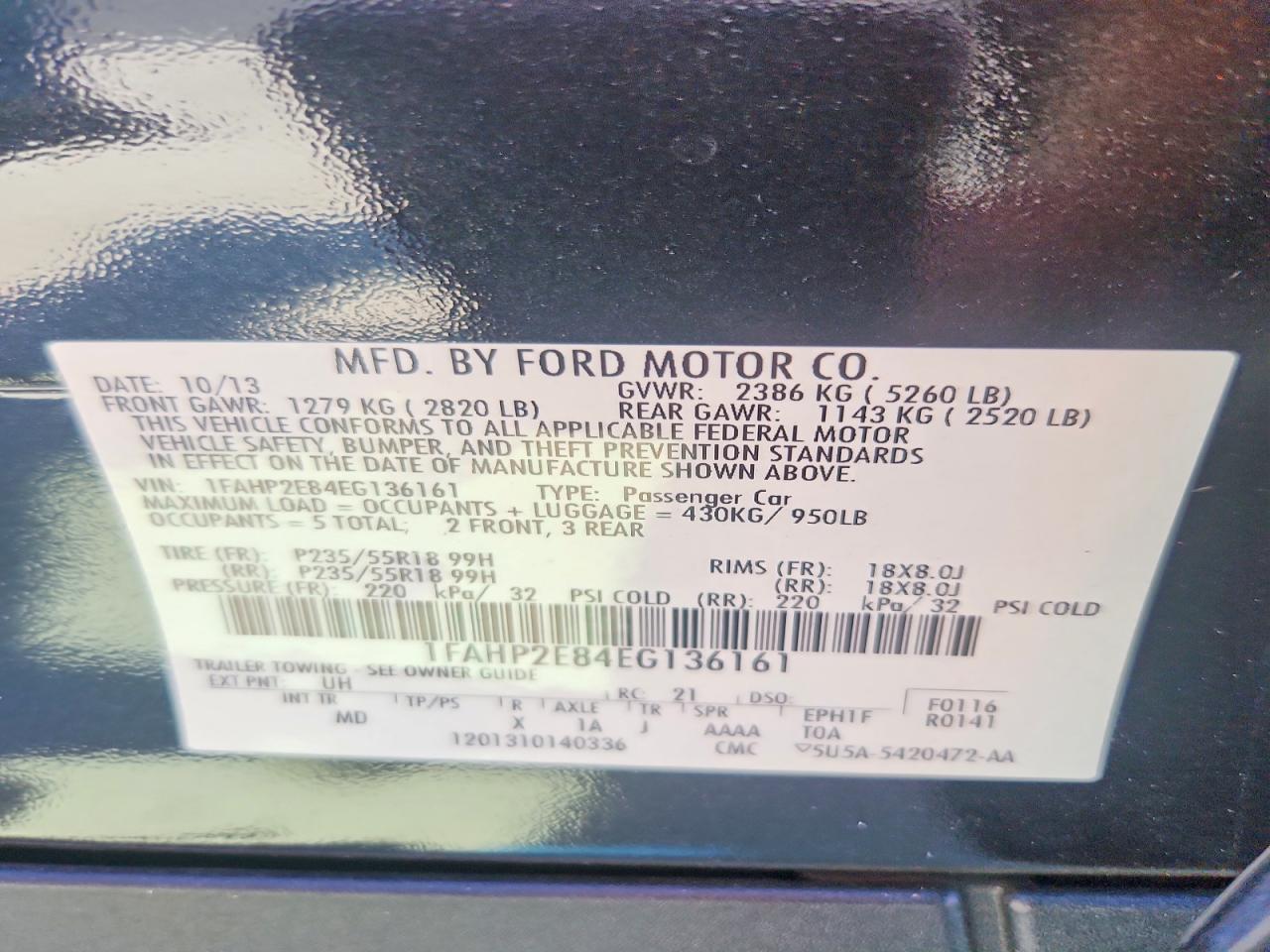 2014 Ford Taurus Sel Black vin: 1FAHP2E84EG136161