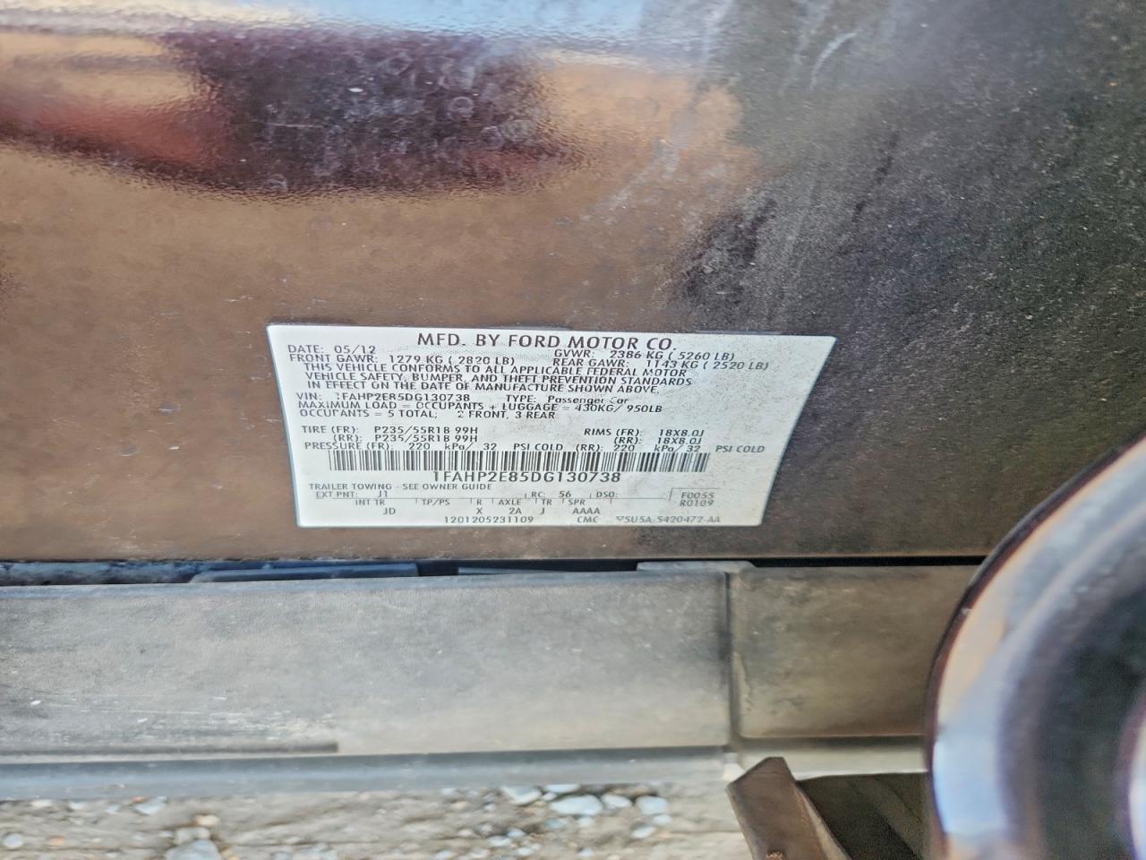 2013 Ford Taurus Sel Brown vin: 1FAHP2E85DG130738