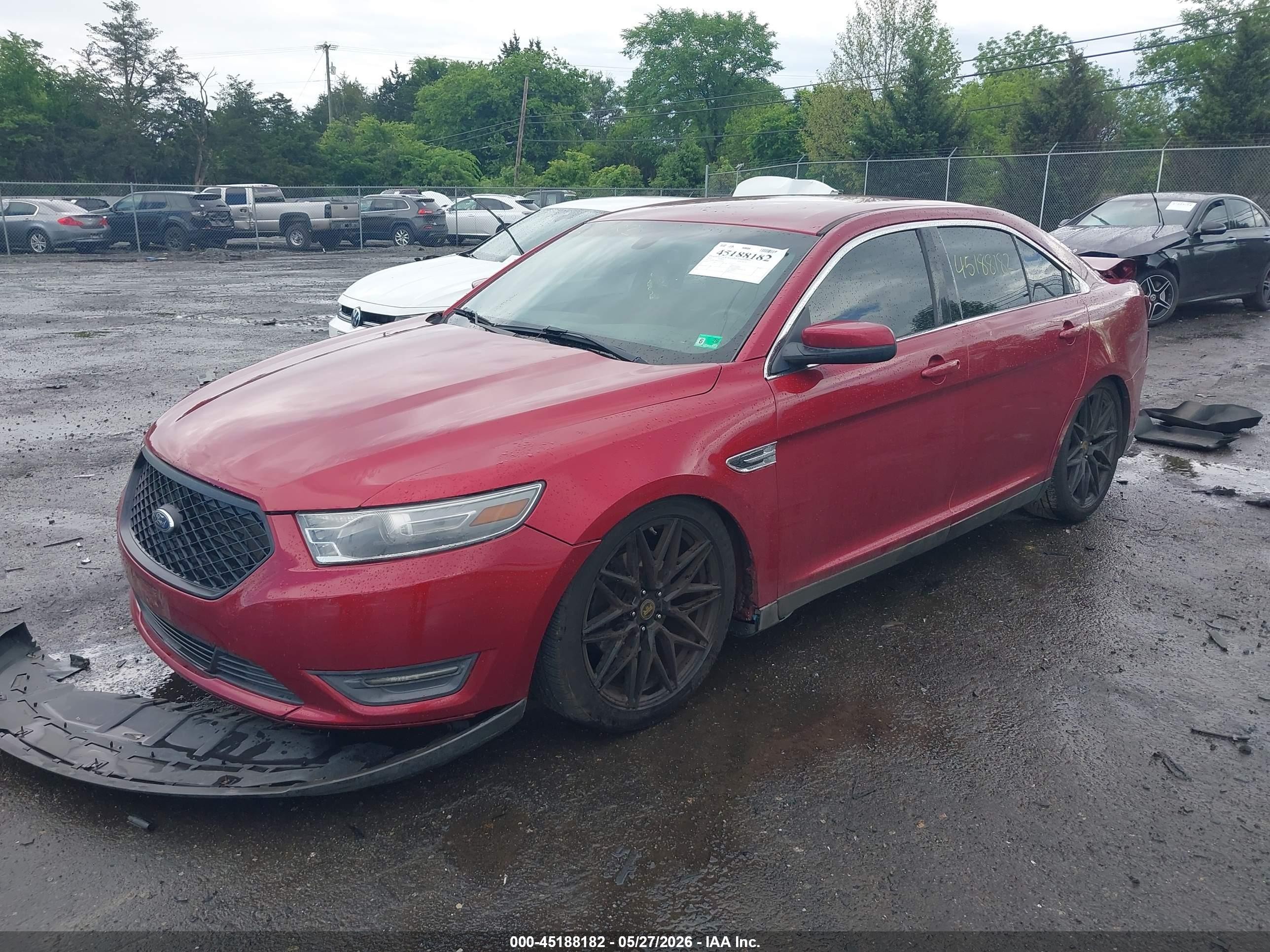2014 Ford Taurus Sel Red vin: 1FAHP2E86EG136551