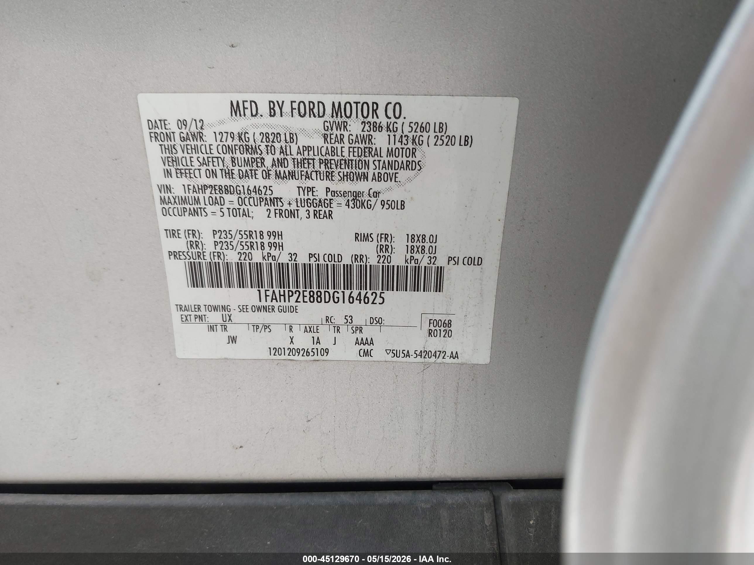 2013 Ford Taurus Sel Silver vin: 1FAHP2E88DG164625