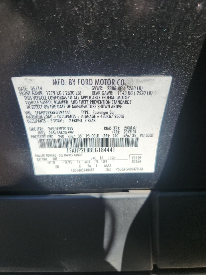 2014 Ford Taurus Sel Black vin: 1FAHP2E88EG184441