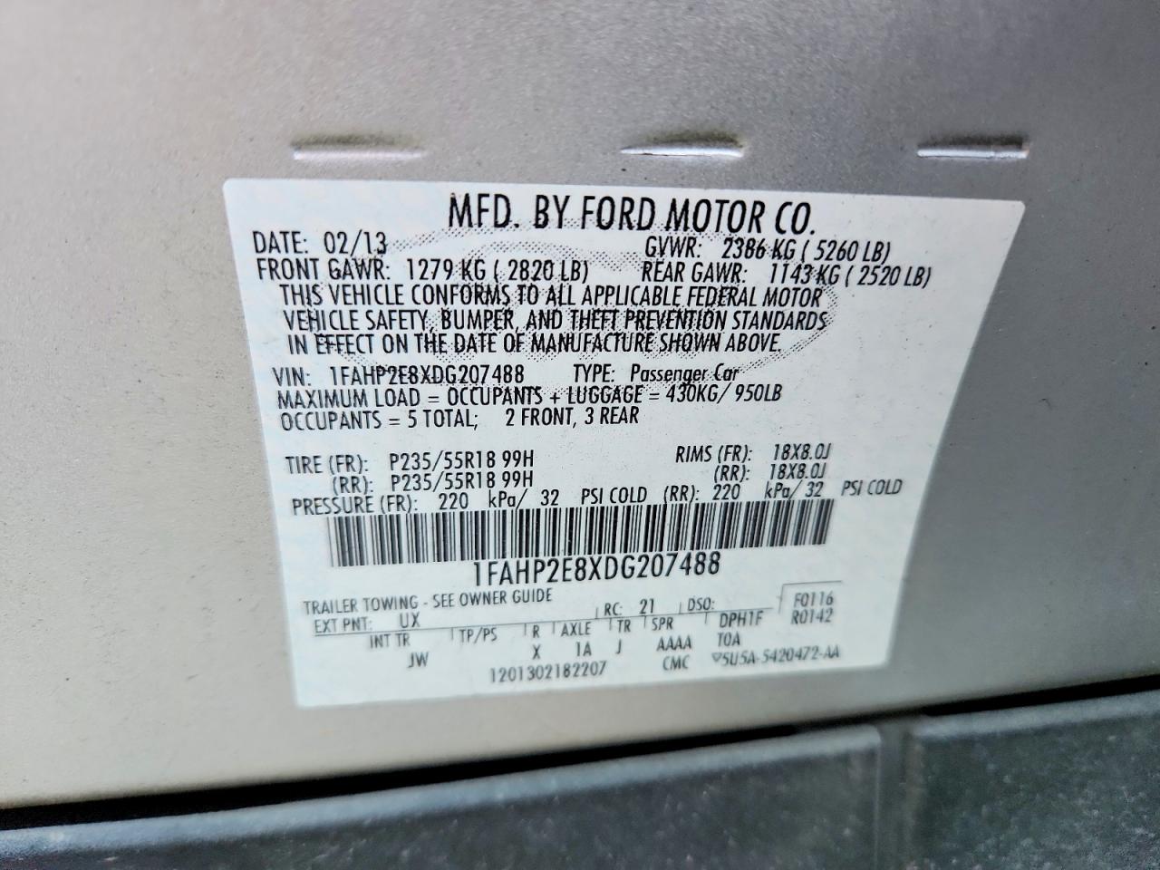 2013 Ford Taurus Sel Серебряный vin: 1FAHP2E8XDG207488
