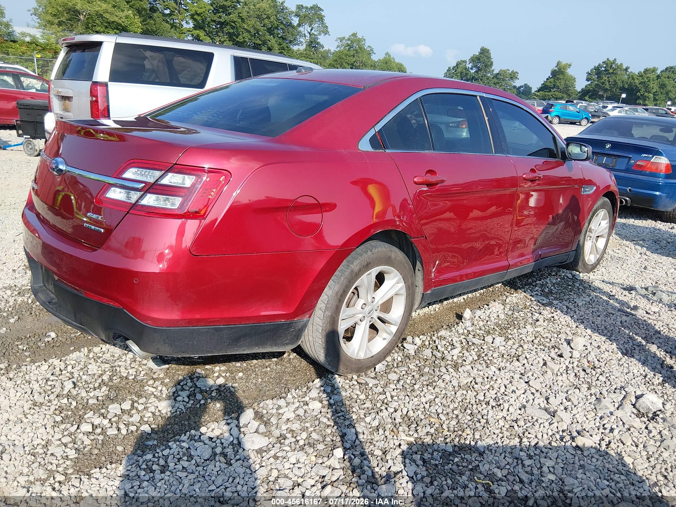 2015 Ford Taurus Sel Red vin: 1FAHP2E8XFG174706