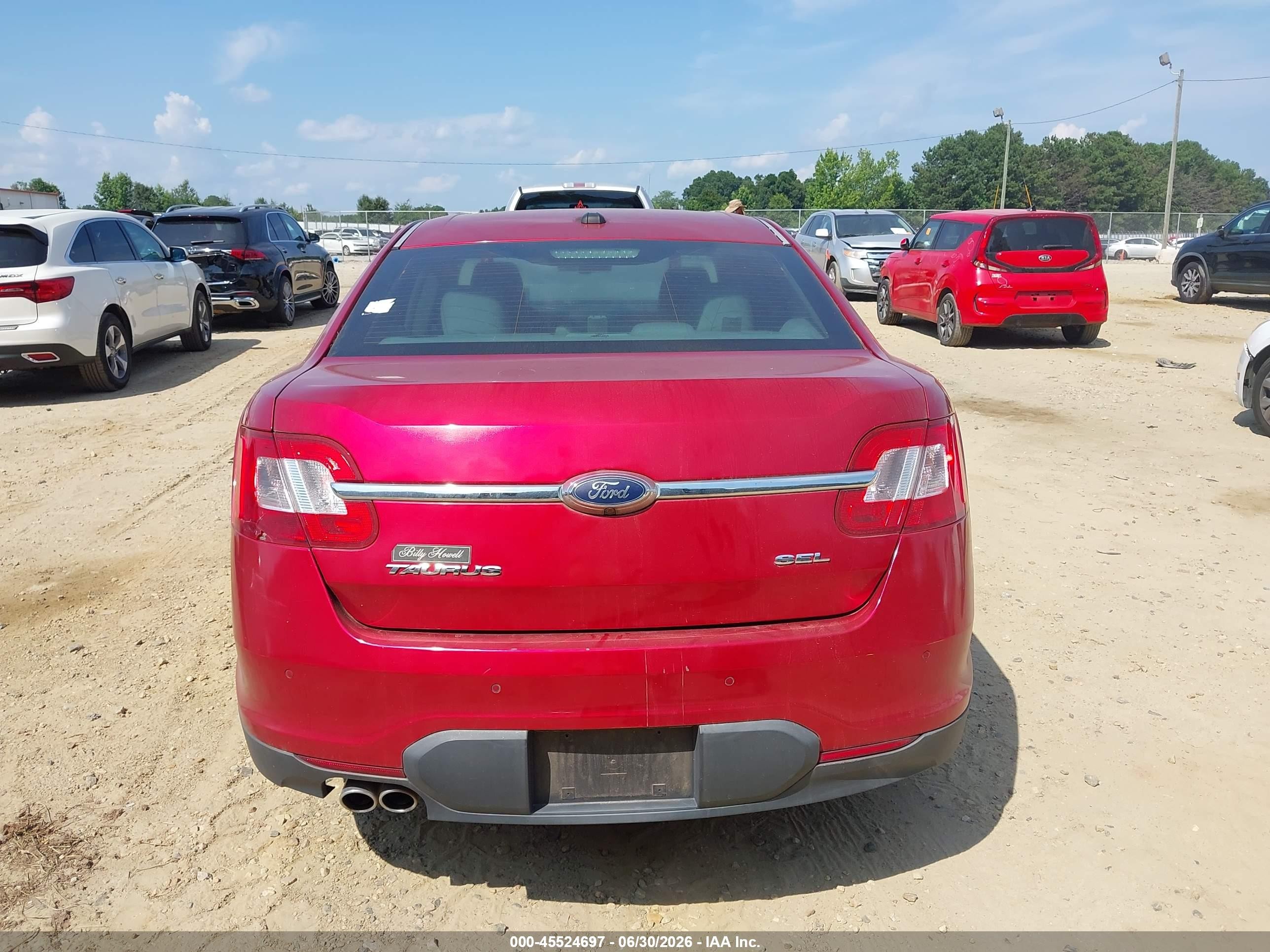 2010 Ford Taurus Sel Красный vin: 1FAHP2EW1AG145764