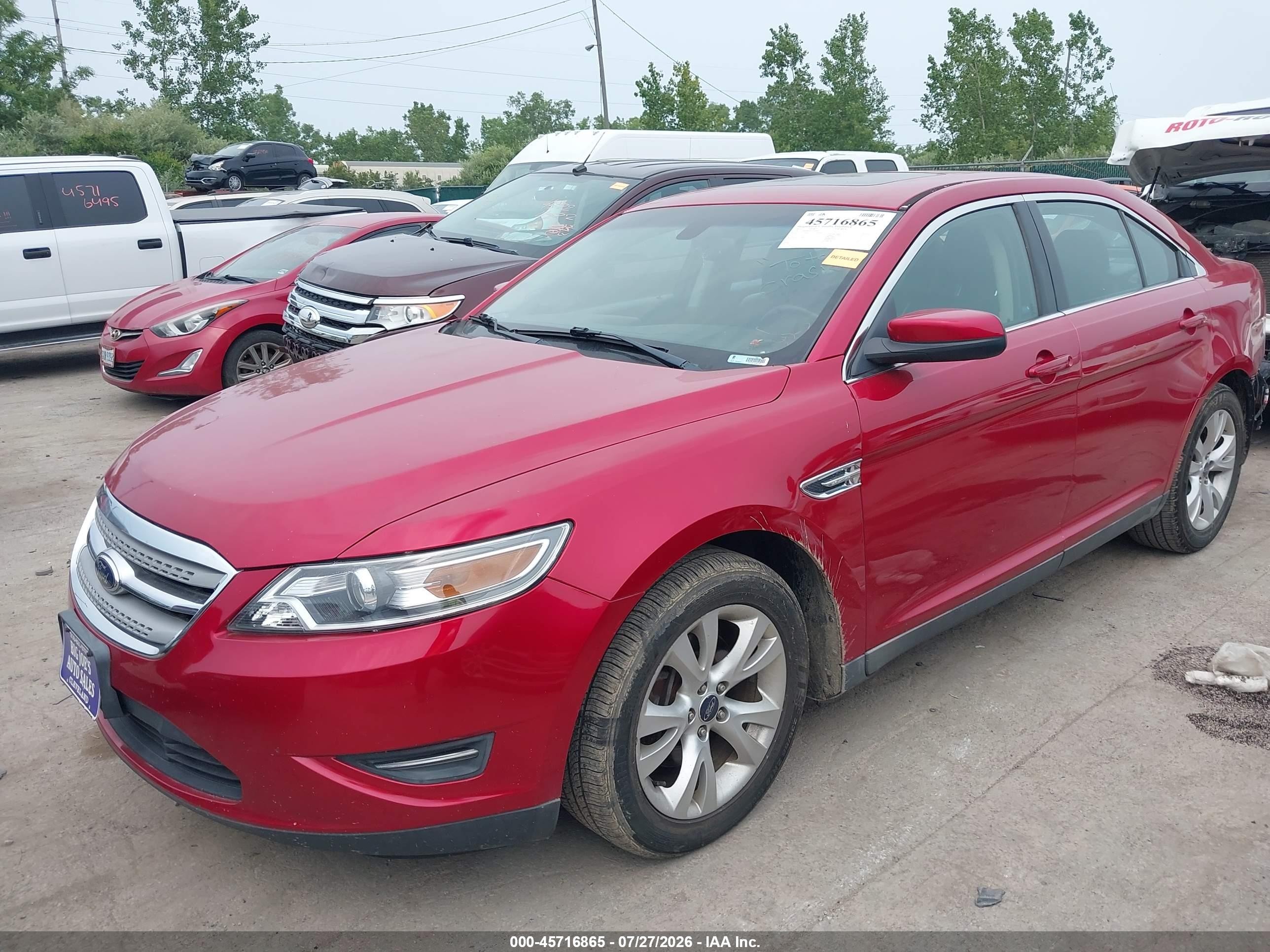 2012 Ford Taurus Sel Red vin: 1FAHP2EW8CG102686