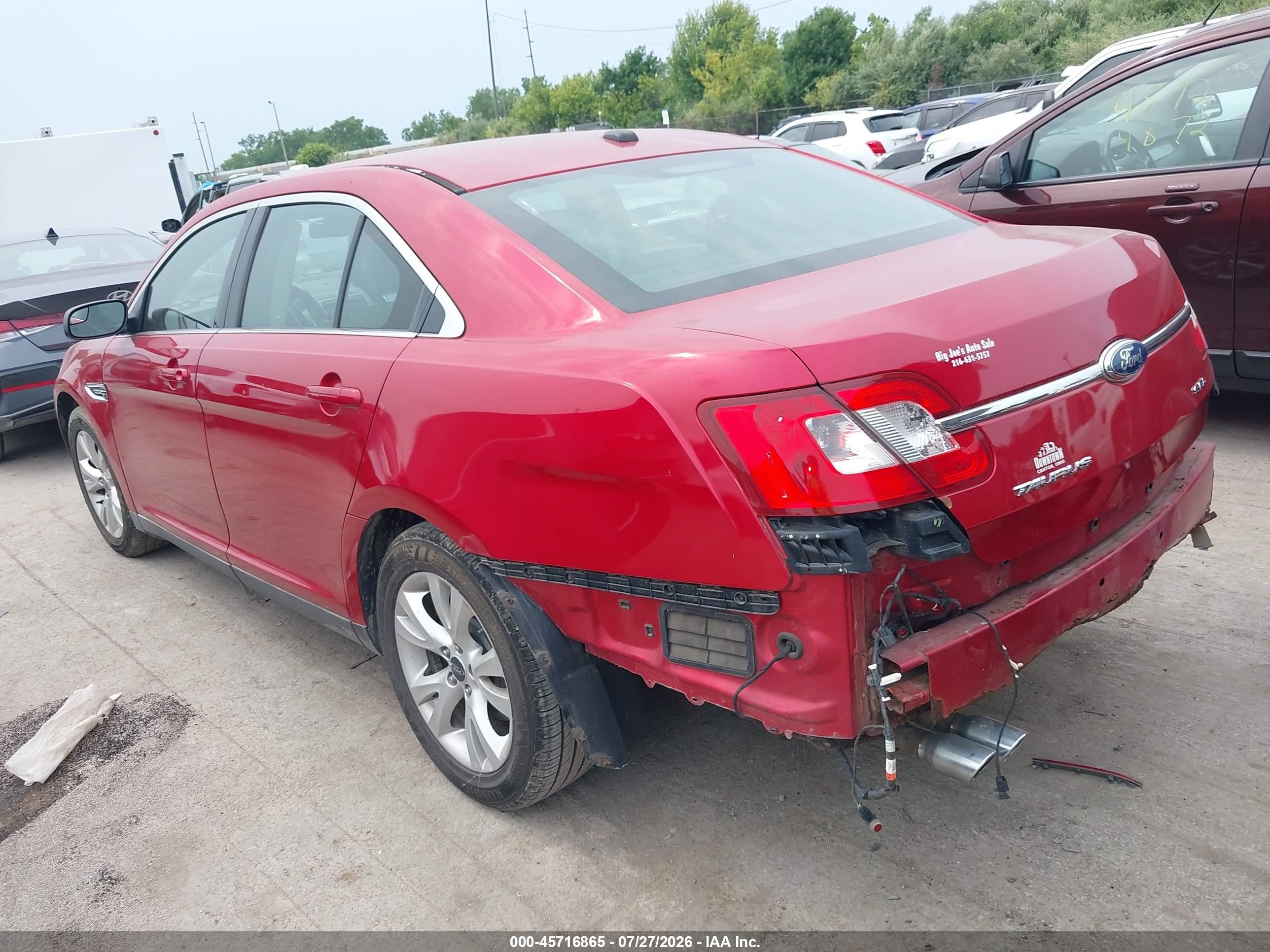 2012 Ford Taurus Sel Red vin: 1FAHP2EW8CG102686