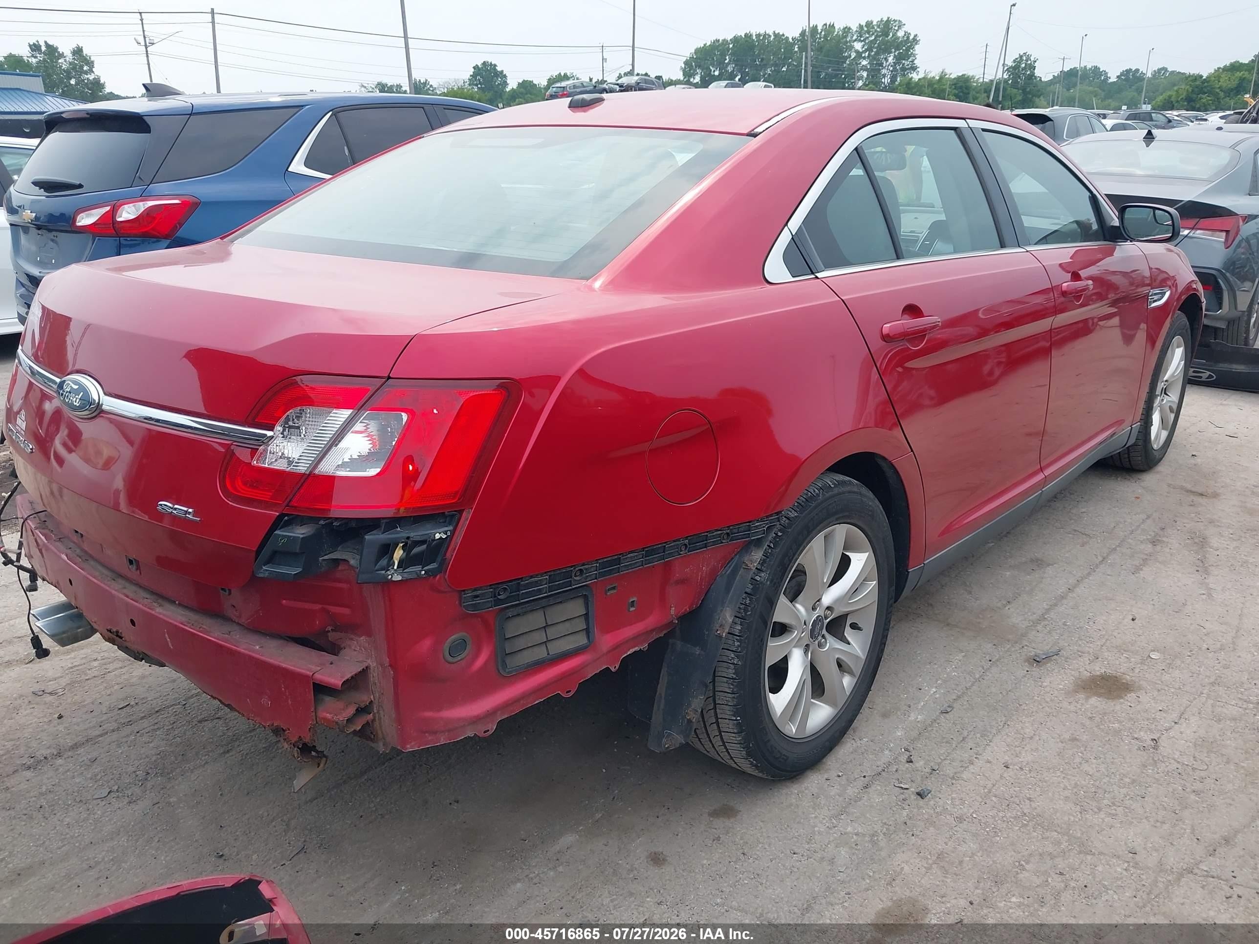 2012 Ford Taurus Sel Red vin: 1FAHP2EW8CG102686
