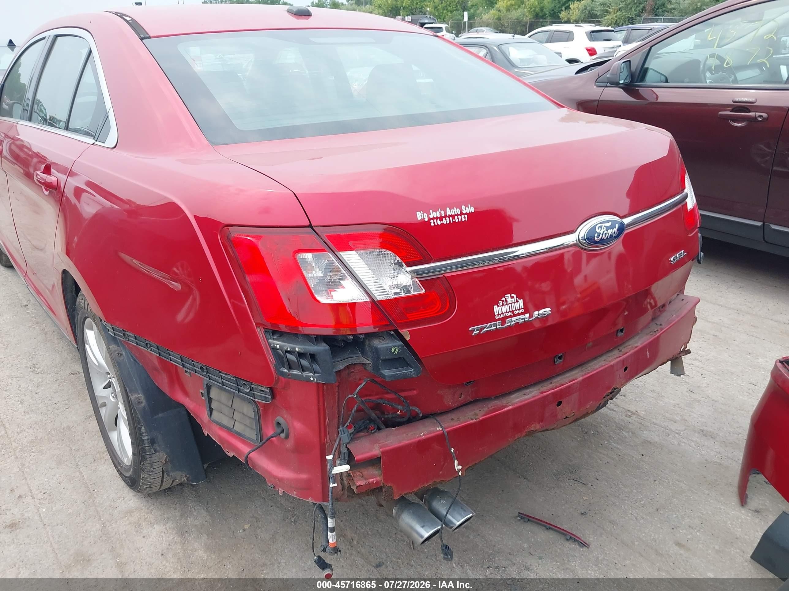 2012 Ford Taurus Sel Red vin: 1FAHP2EW8CG102686