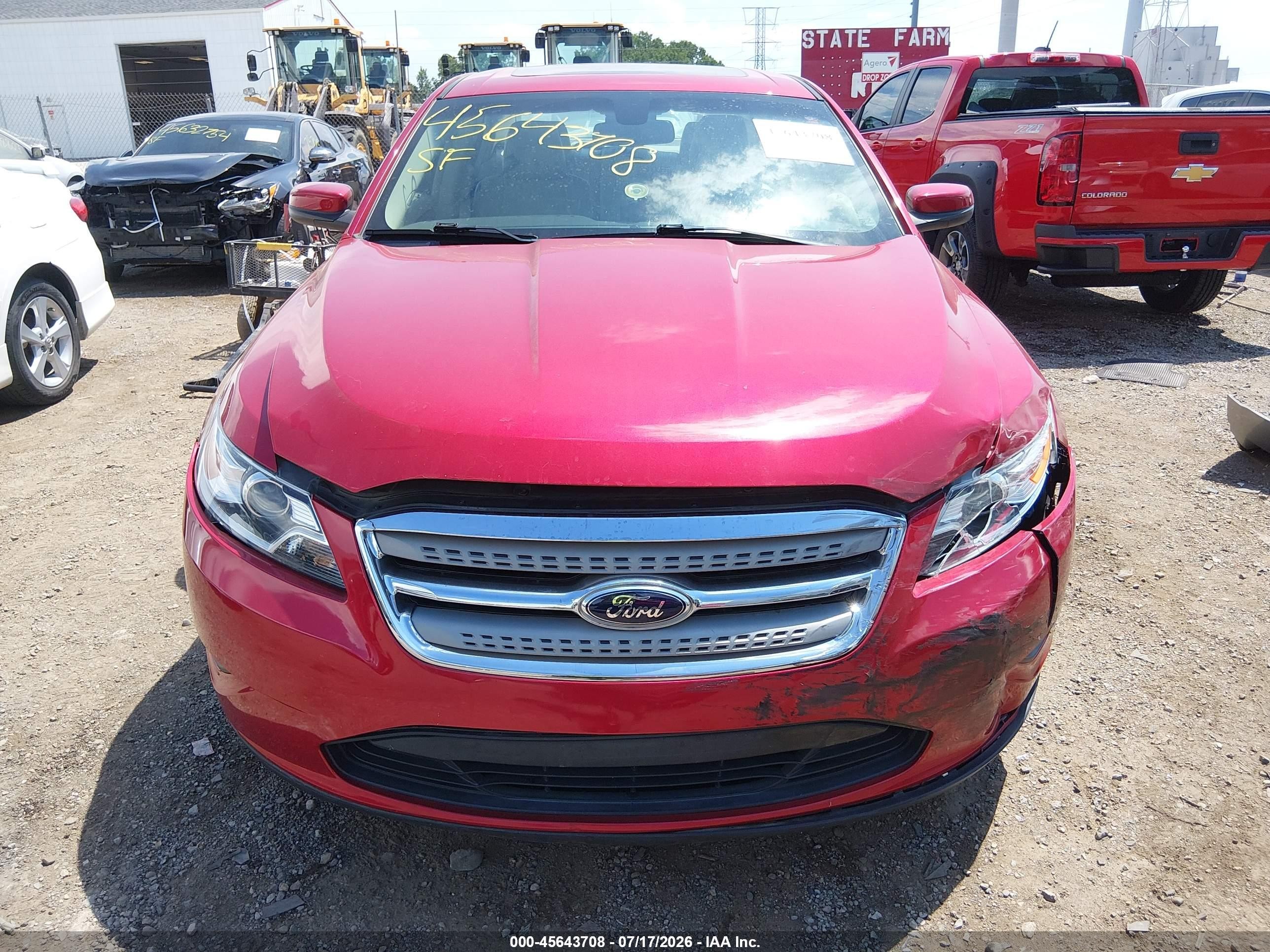 2012 Ford Taurus Sel Red vin: 1FAHP2EW8CG142850
