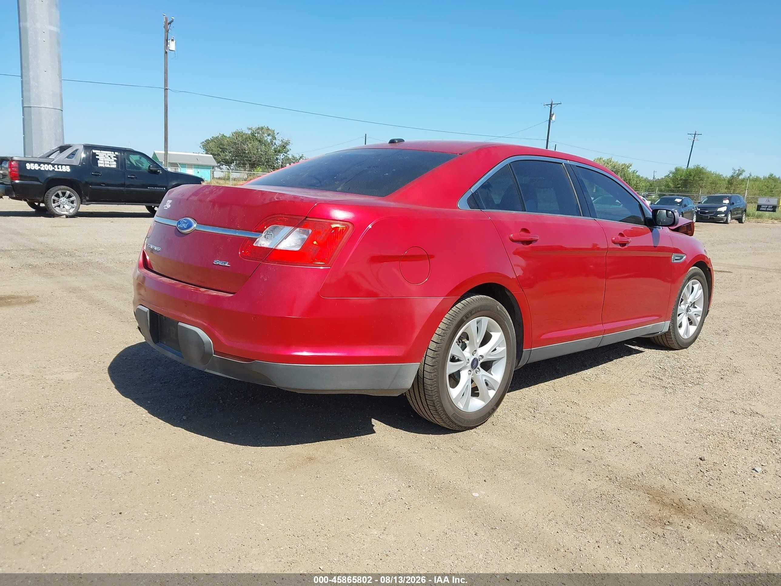 2012 Ford Taurus Sel Red vin: 1FAHP2EW9CG138774