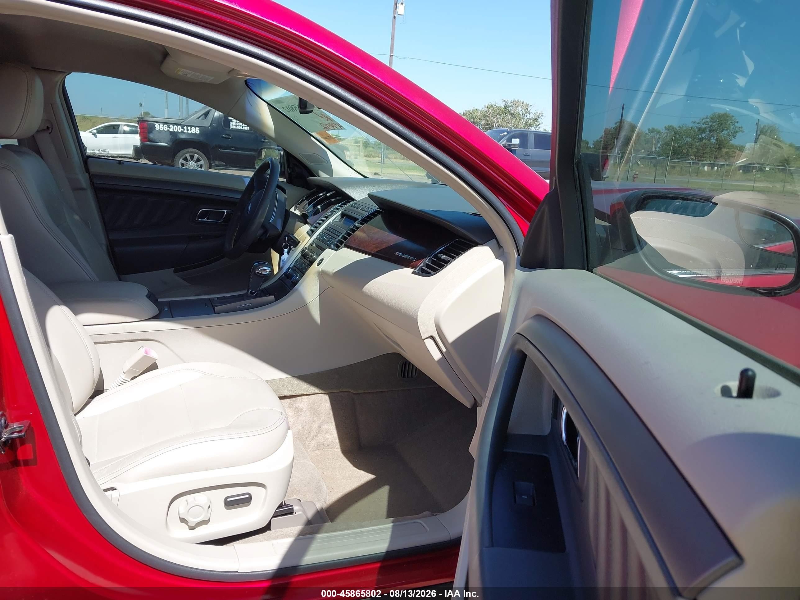 2012 Ford Taurus Sel Red vin: 1FAHP2EW9CG138774
