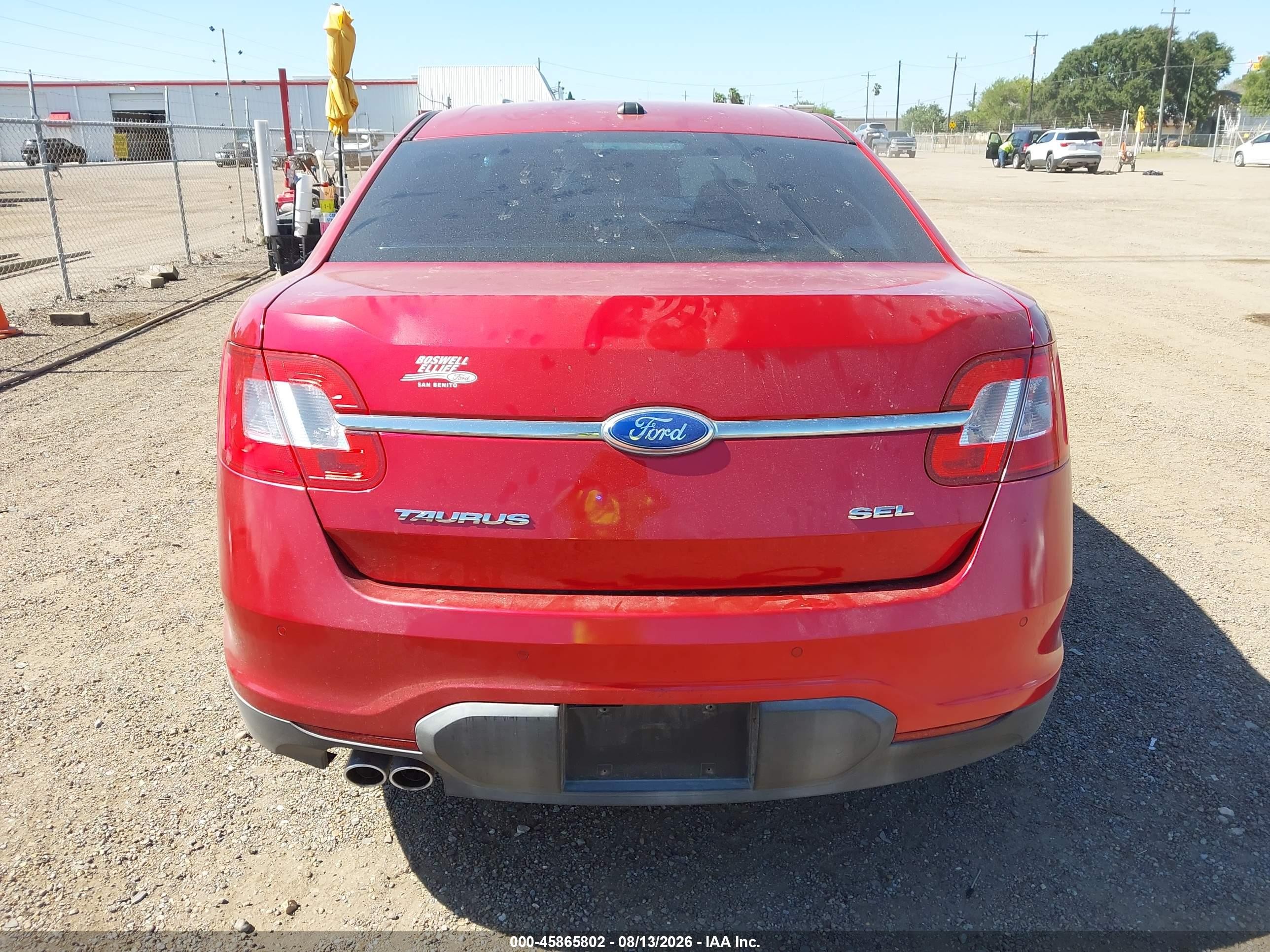 2012 Ford Taurus Sel Red vin: 1FAHP2EW9CG138774