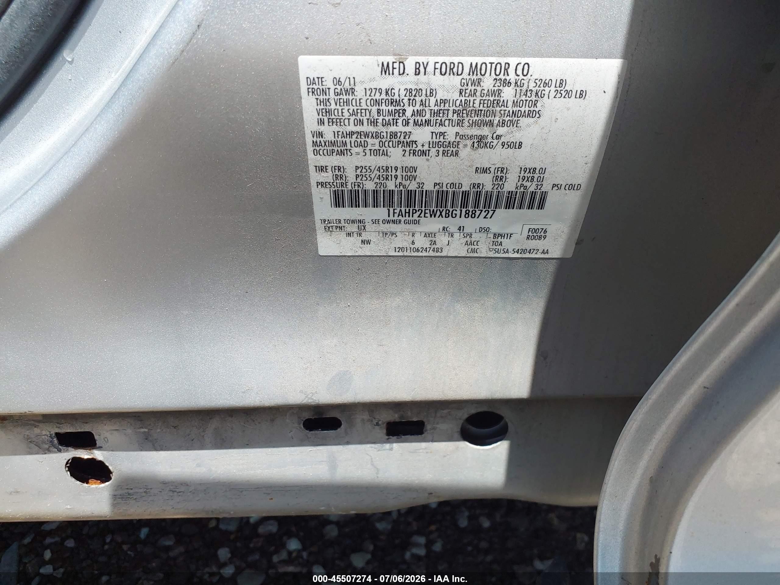 2011 Ford Taurus Sel Silver vin: 1FAHP2EWXBG188727