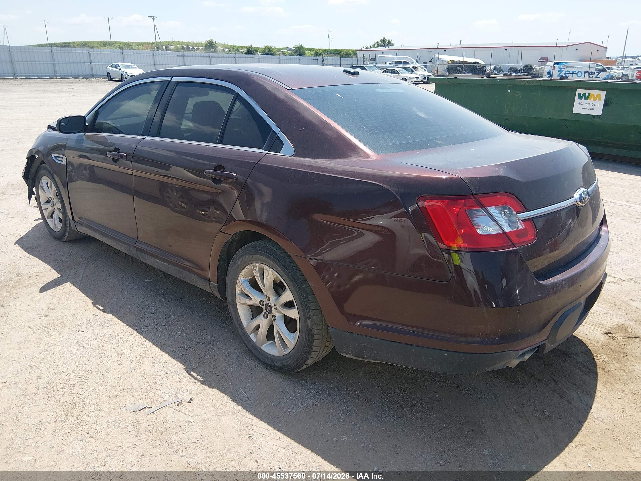 2012 Ford Taurus Sel Maroon vin: 1FAHP2EWXCG123815