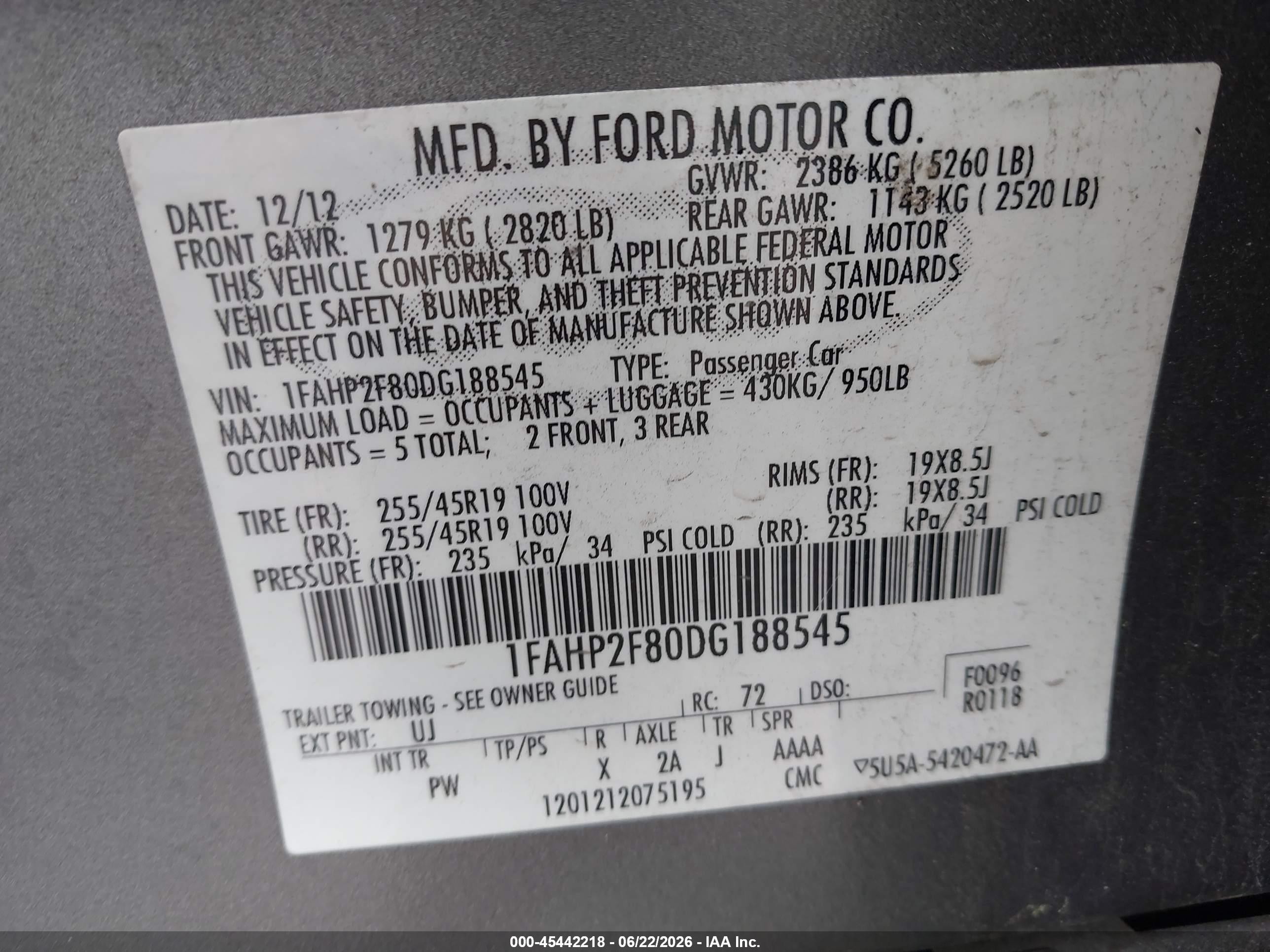 2013 Ford Taurus Limited Silver vin: 1FAHP2F80DG188545