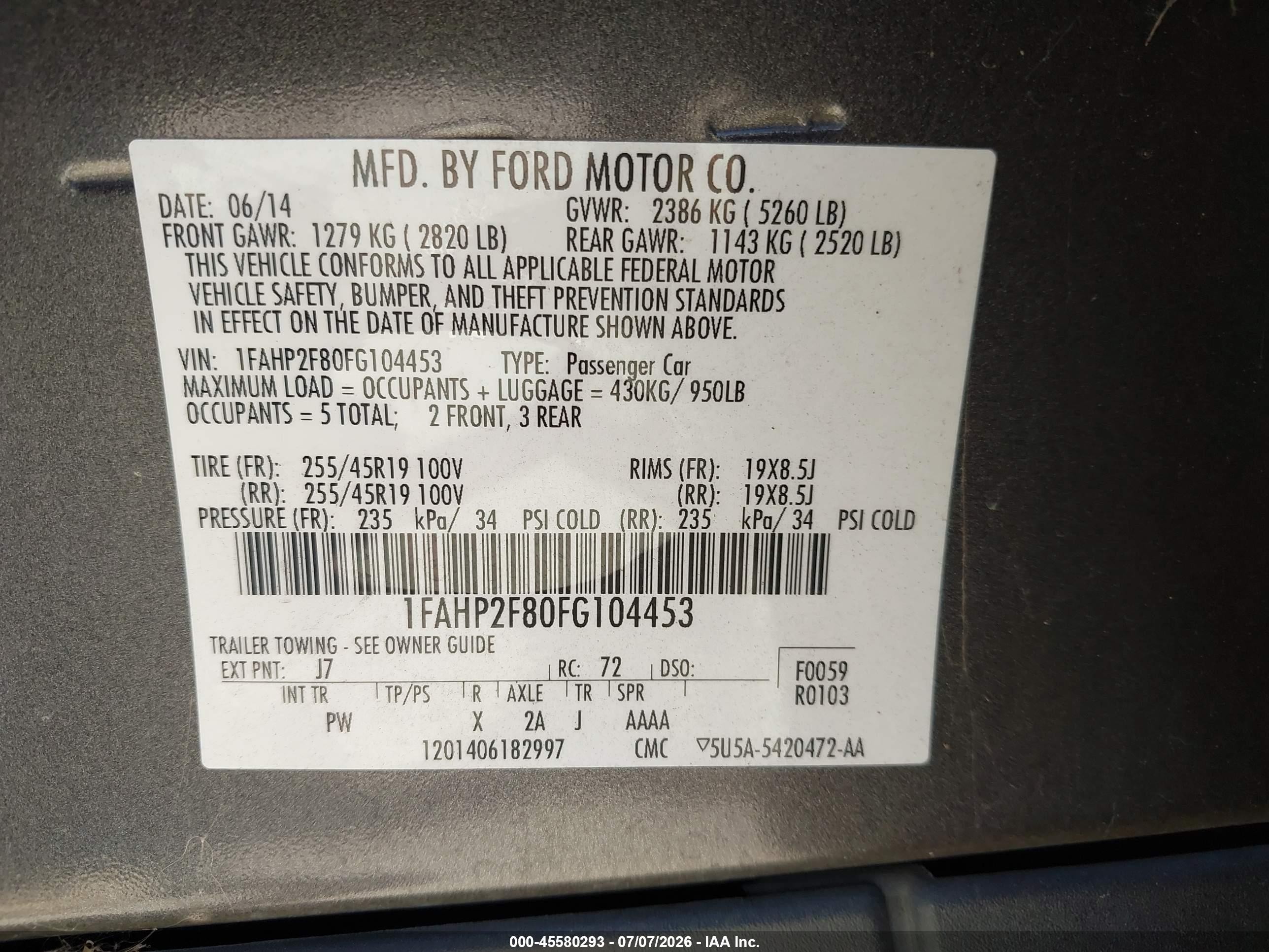 2015 Ford Taurus Limited Gray vin: 1FAHP2F80FG104453