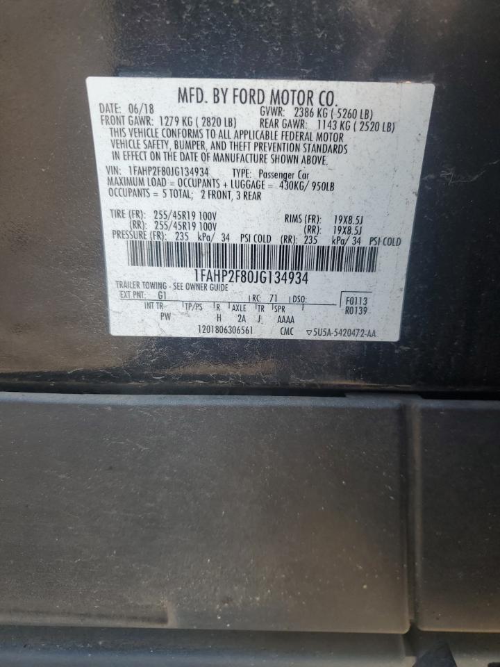 2018 Ford Taurus Limited Черный vin: 1FAHP2F80JG134934