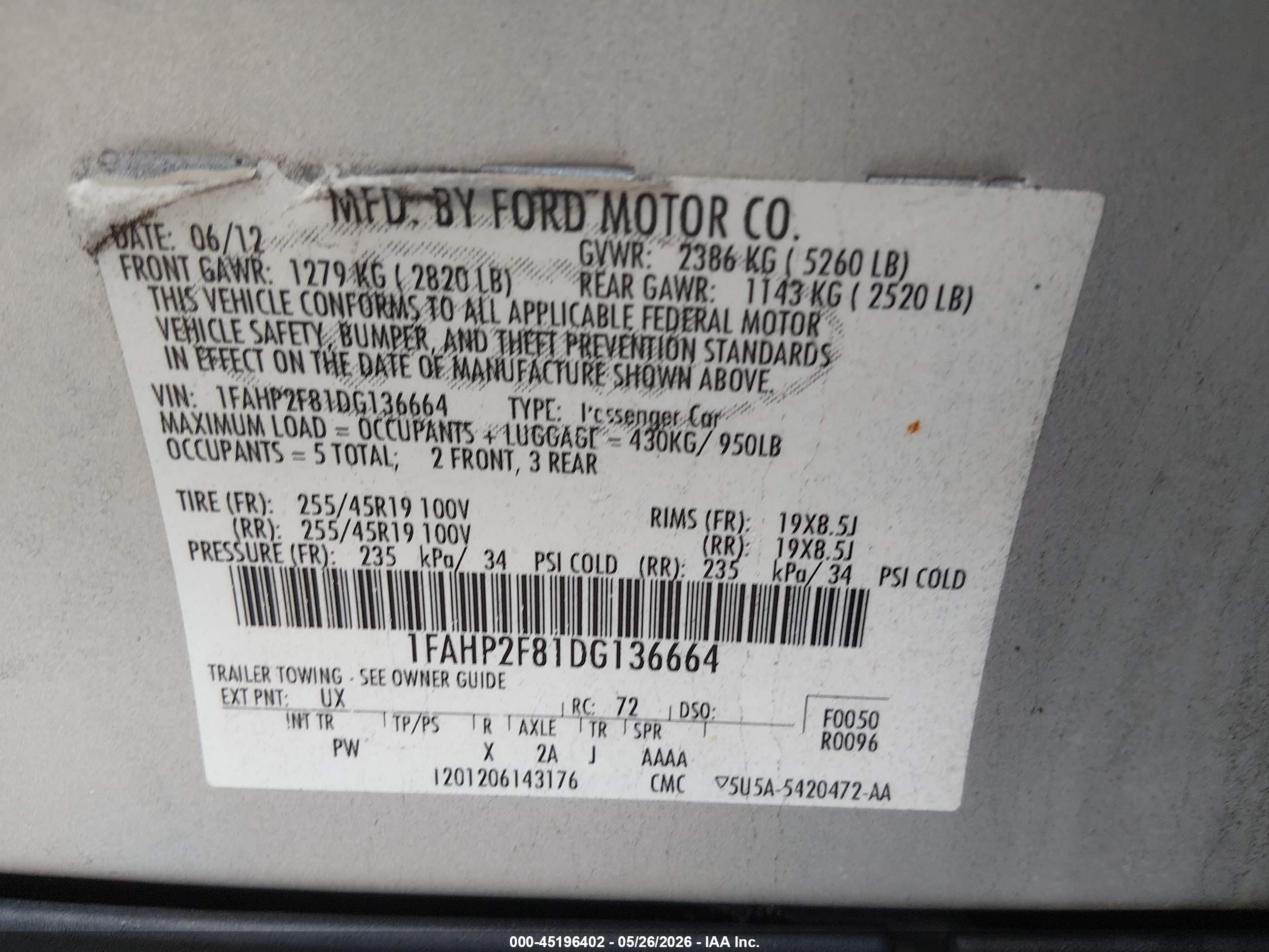 2013 Ford Taurus Limited Silver vin: 1FAHP2F81DG136664