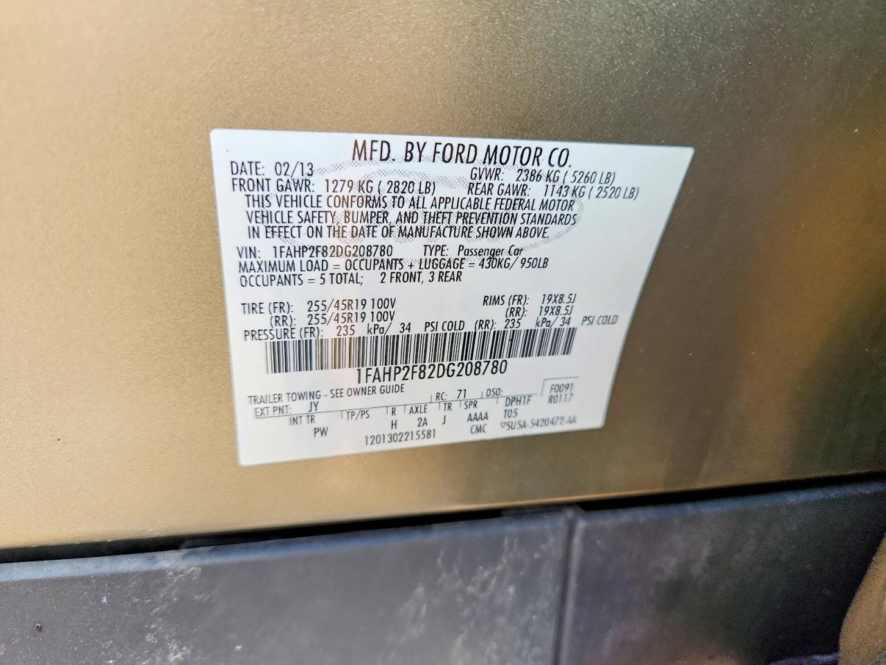 2013 Ford Taurus Limited Green vin: 1FAHP2F82DG208780