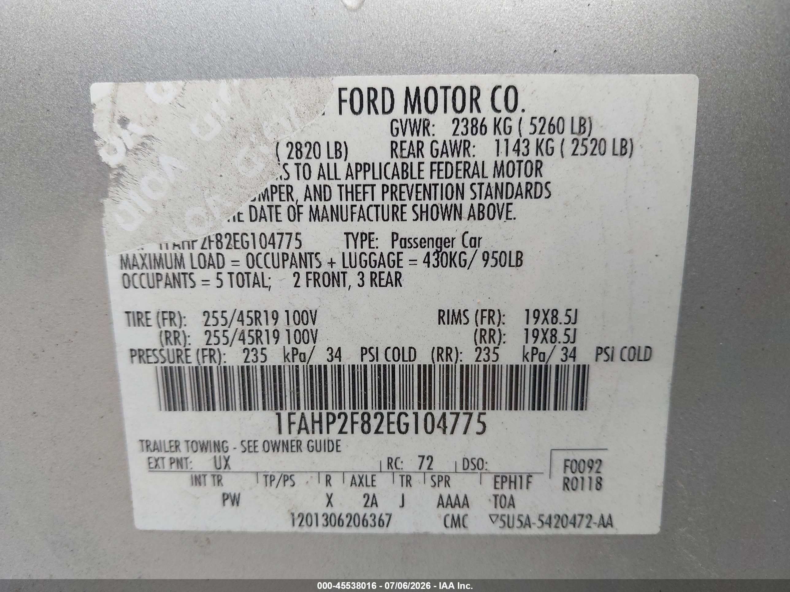 2014 Ford Taurus Limited Silver vin: 1FAHP2F82EG104775
