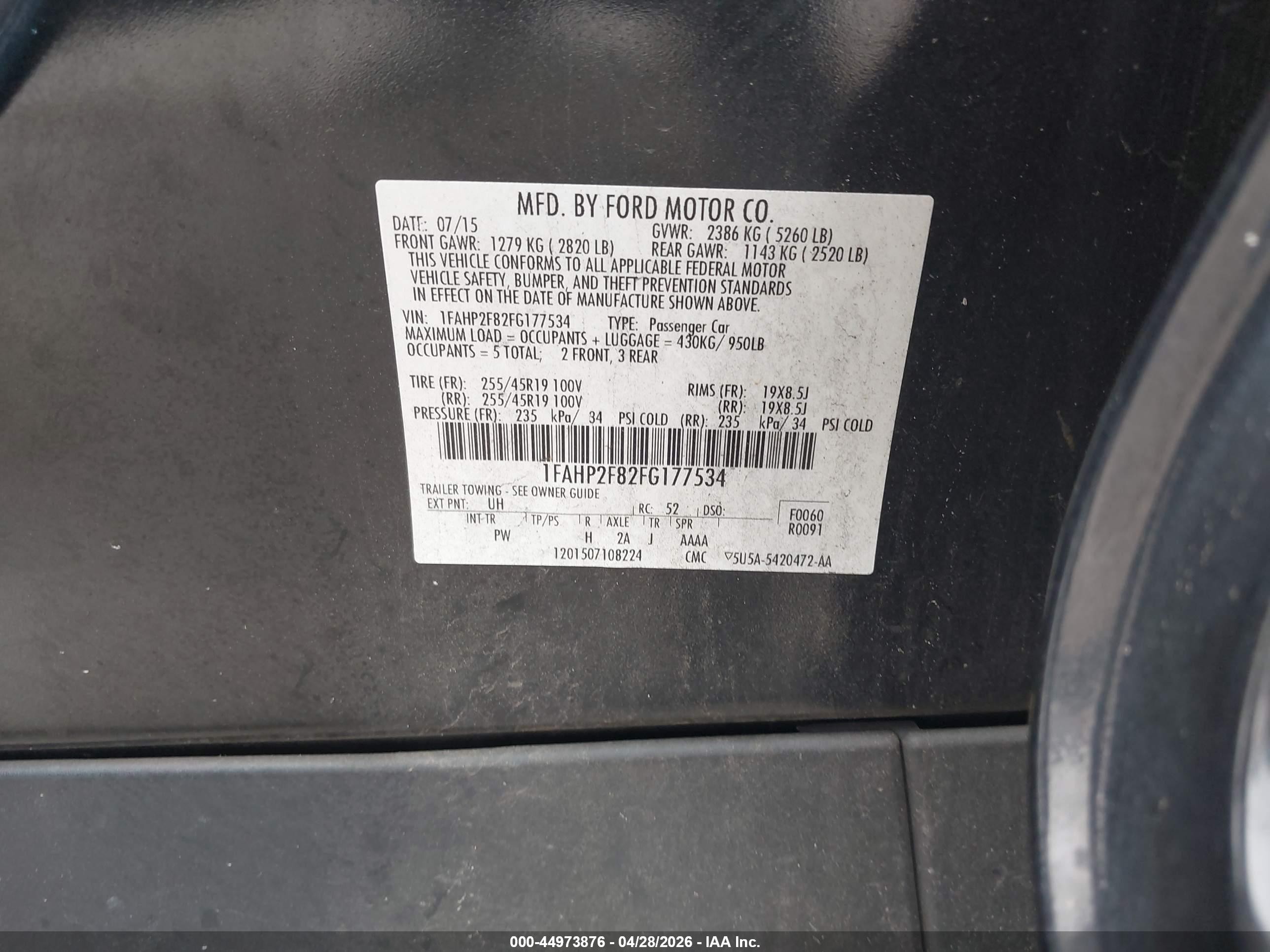 2015 Ford Taurus Limited Black vin: 1FAHP2F82FG177534