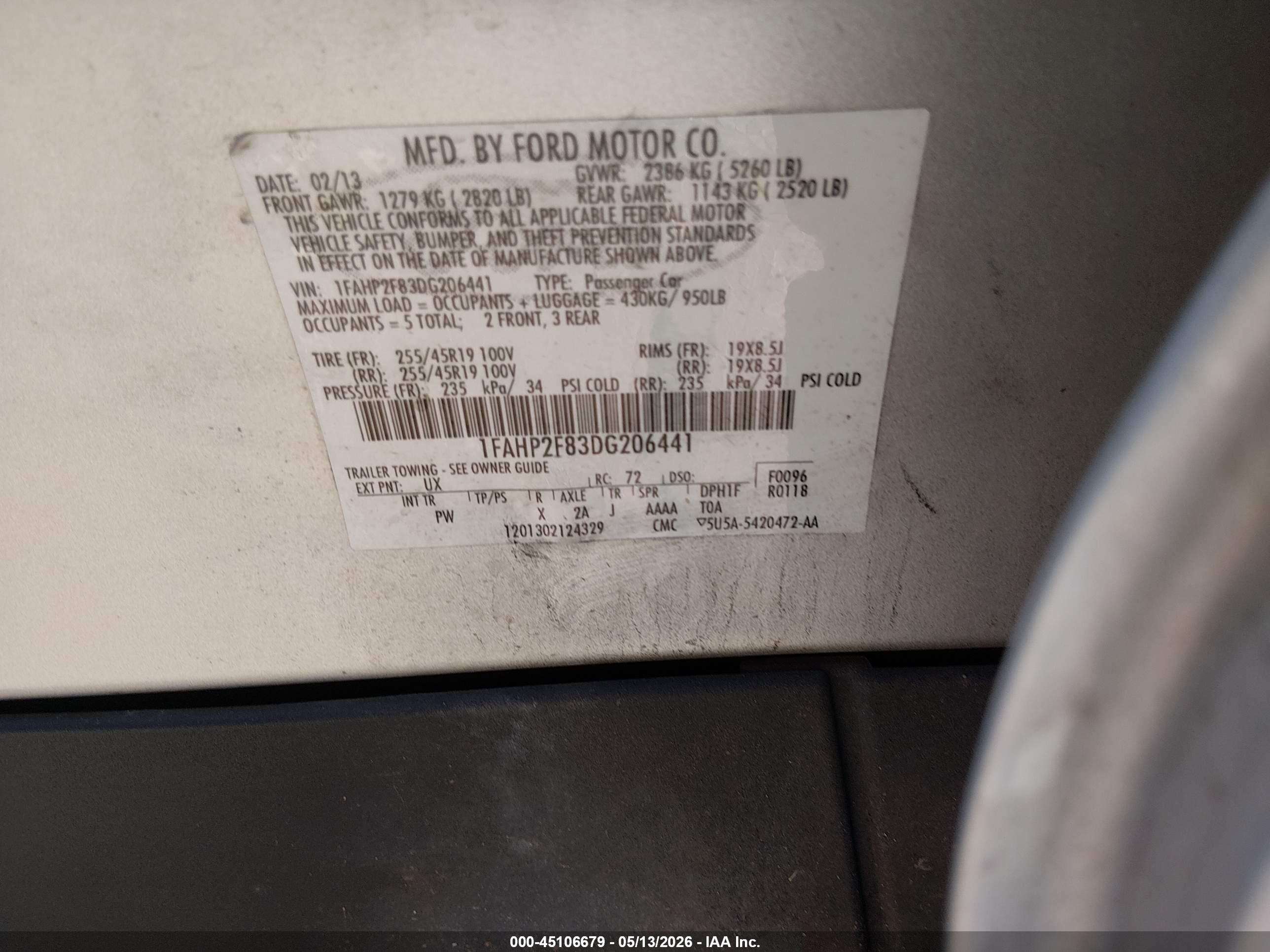 2013 Ford Taurus Limited Silver vin: 1FAHP2F83DG206441