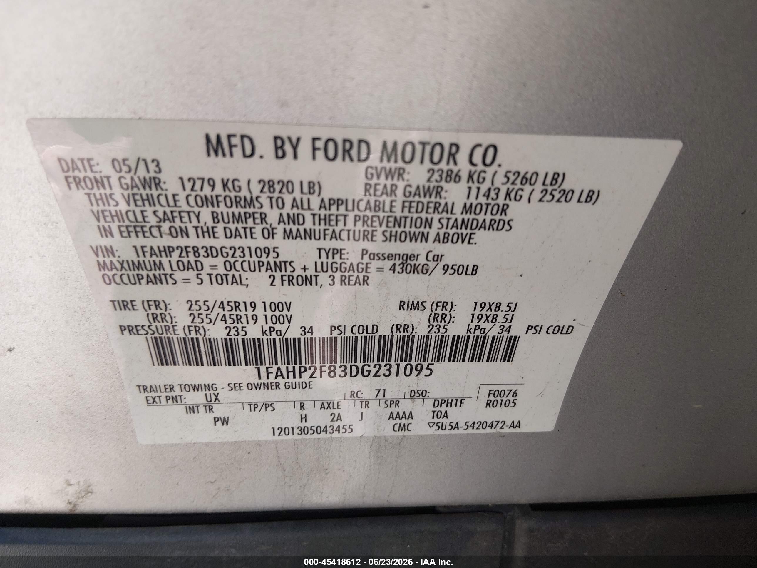 2013 Ford Taurus Limited Silver vin: 1FAHP2F83DG231095