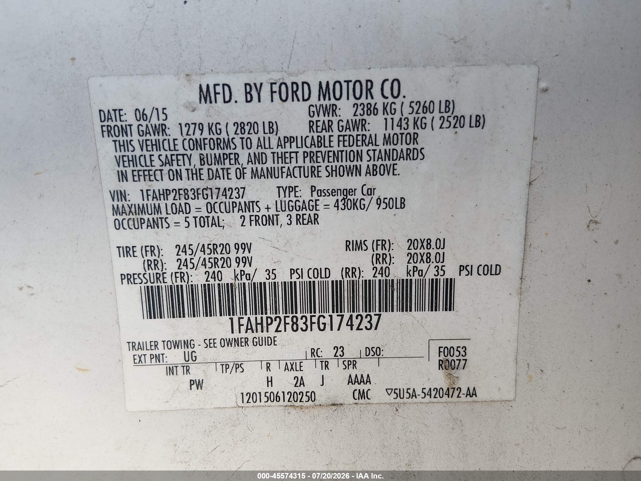 2015 Ford Taurus Limited Beige vin: 1FAHP2F83FG174237