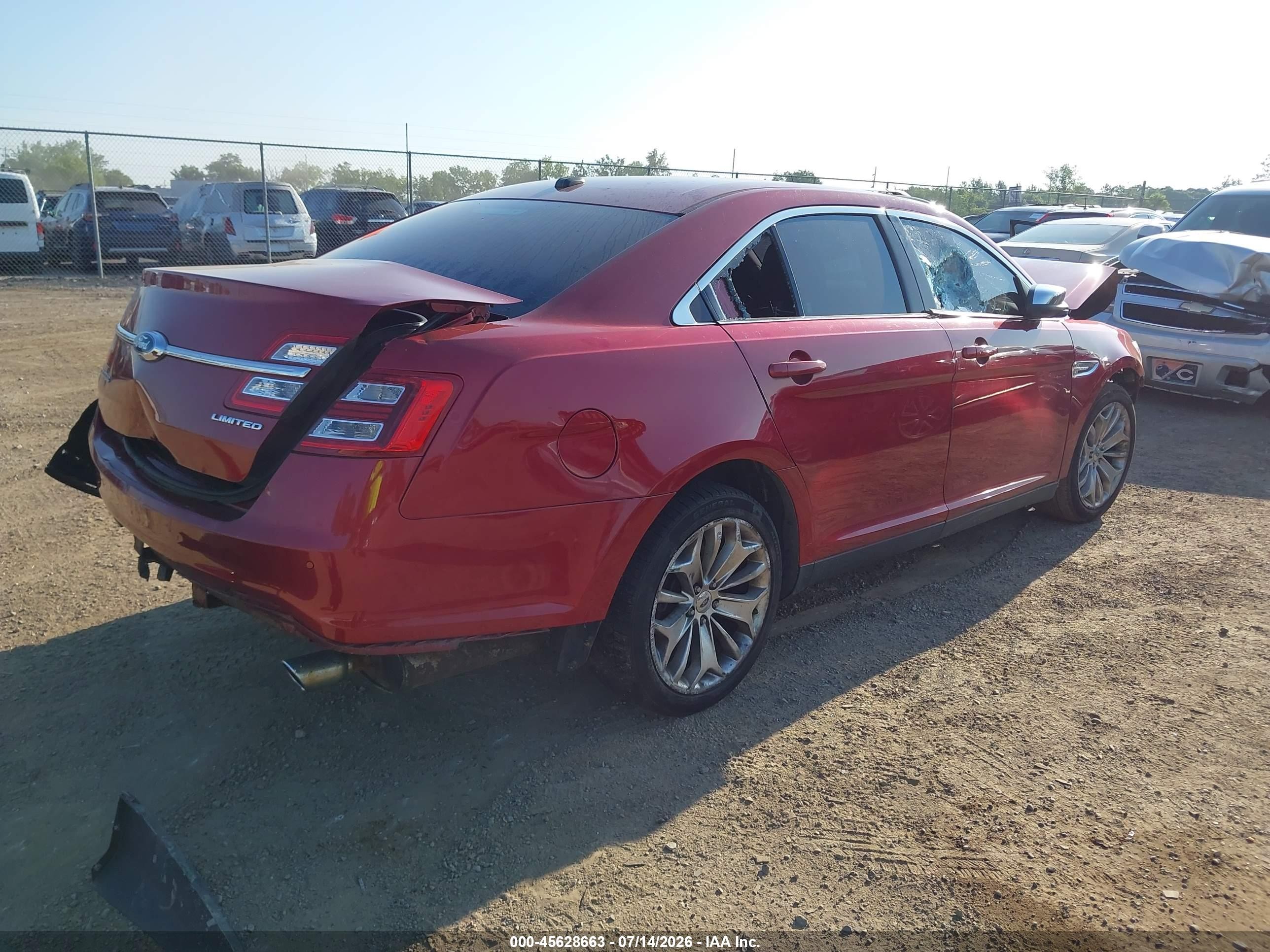 2013 Ford Taurus Limited Red vin: 1FAHP2F84DG131362