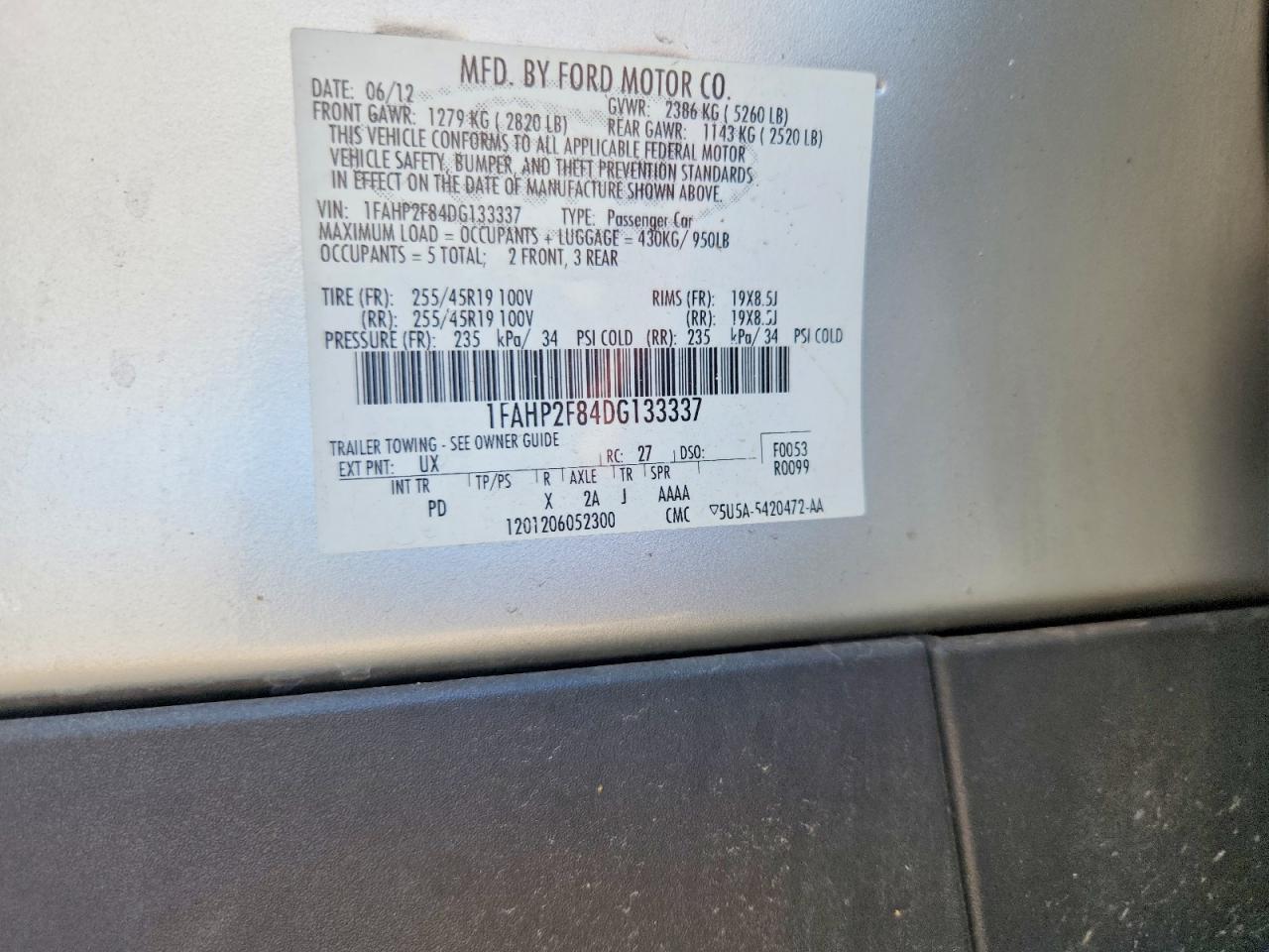 2013 Ford Taurus Limited Silver vin: 1FAHP2F84DG133337
