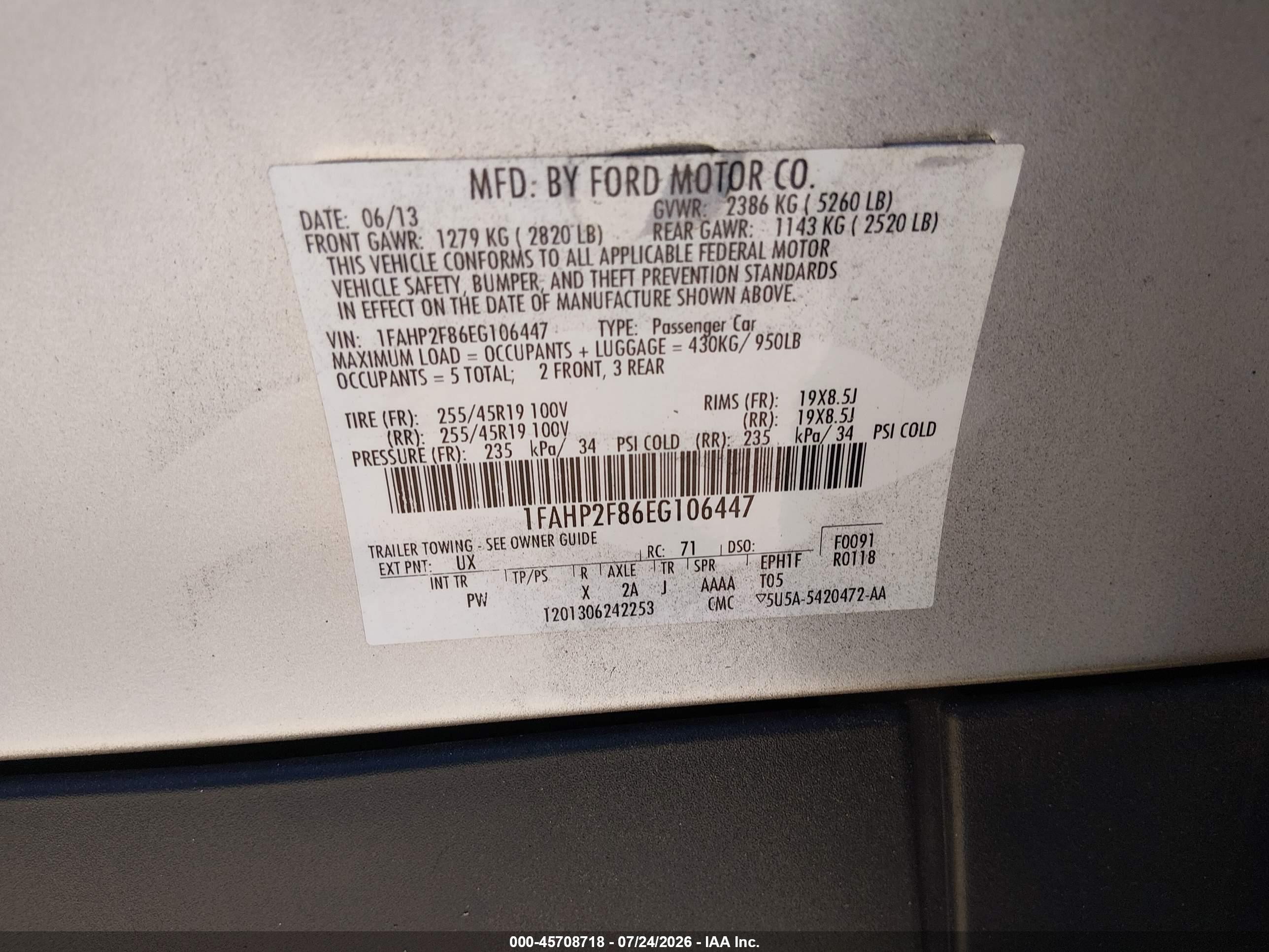 2014 Ford Taurus Limited Серебряный vin: 1FAHP2F86EG106447