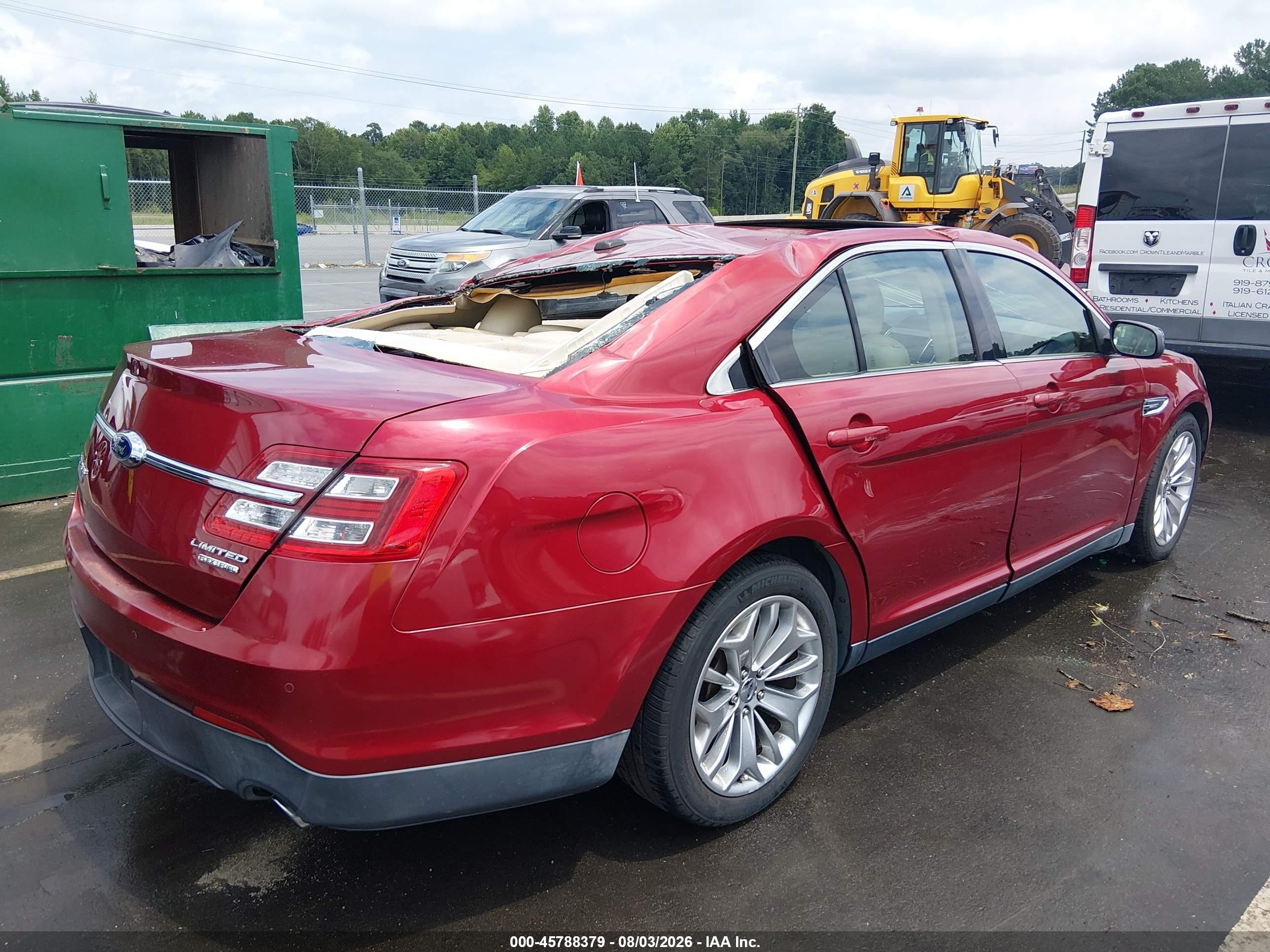 2013 Ford Taurus Limited Красный vin: 1FAHP2F87DG115317