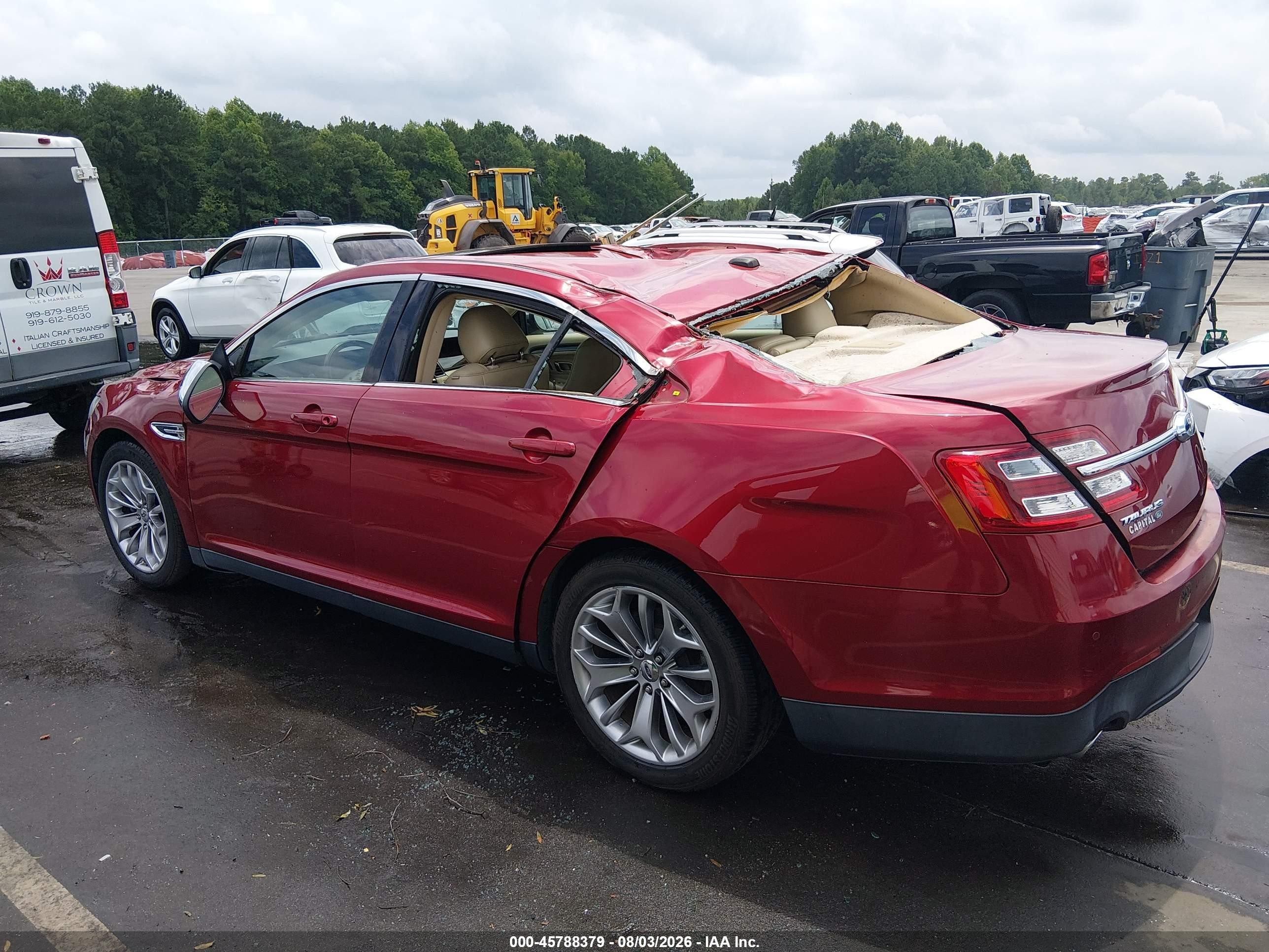 2013 Ford Taurus Limited Красный vin: 1FAHP2F87DG115317