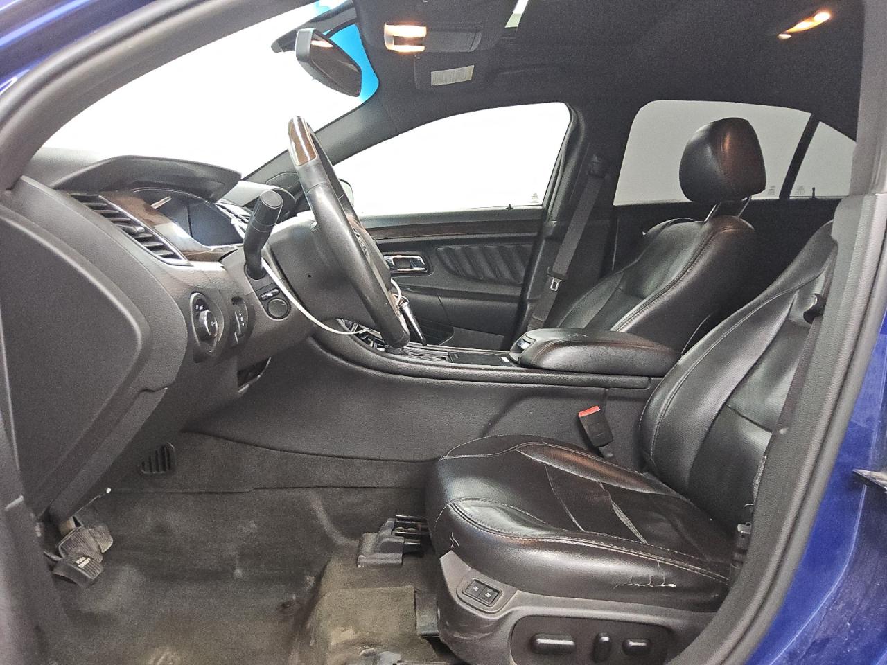 2013 Ford Taurus Limited Blue vin: 1FAHP2F87DG200268 Damage: Left Front Seat Cushion, Torn, > 12 Inches