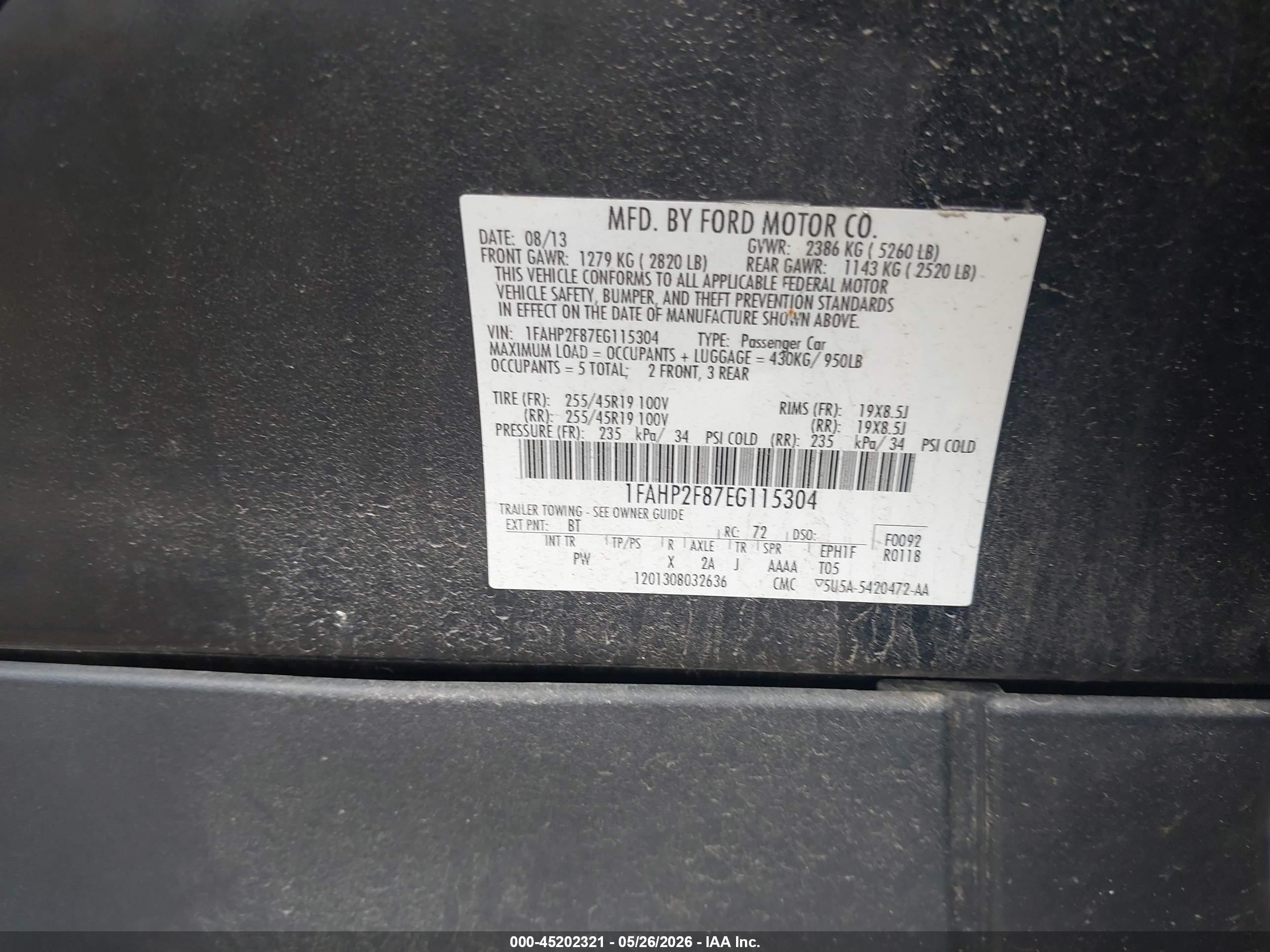 2014 Ford Taurus Limited Black vin: 1FAHP2F87EG115304