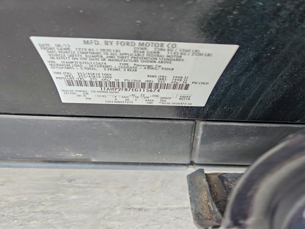 2014 Ford Taurus Limited Black vin: 1FAHP2F87EG115674