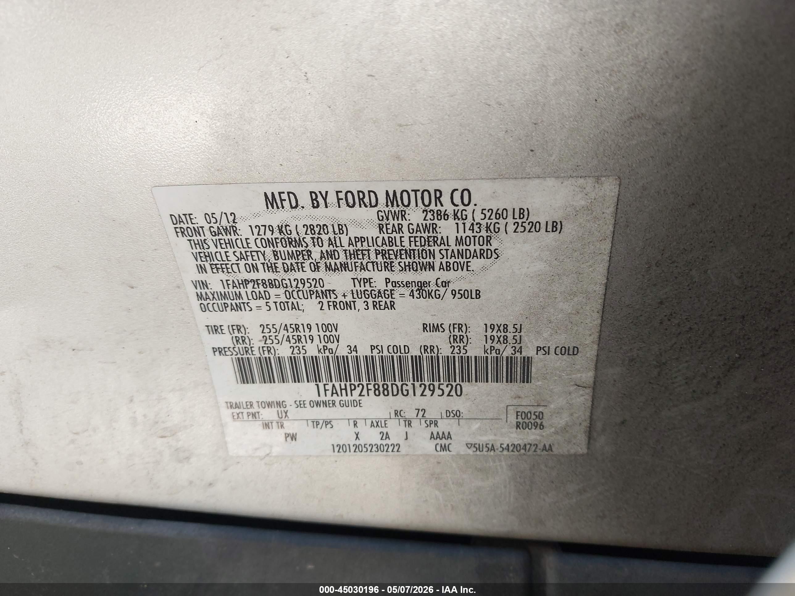 2013 Ford Taurus Limited Silver vin: 1FAHP2F88DG129520