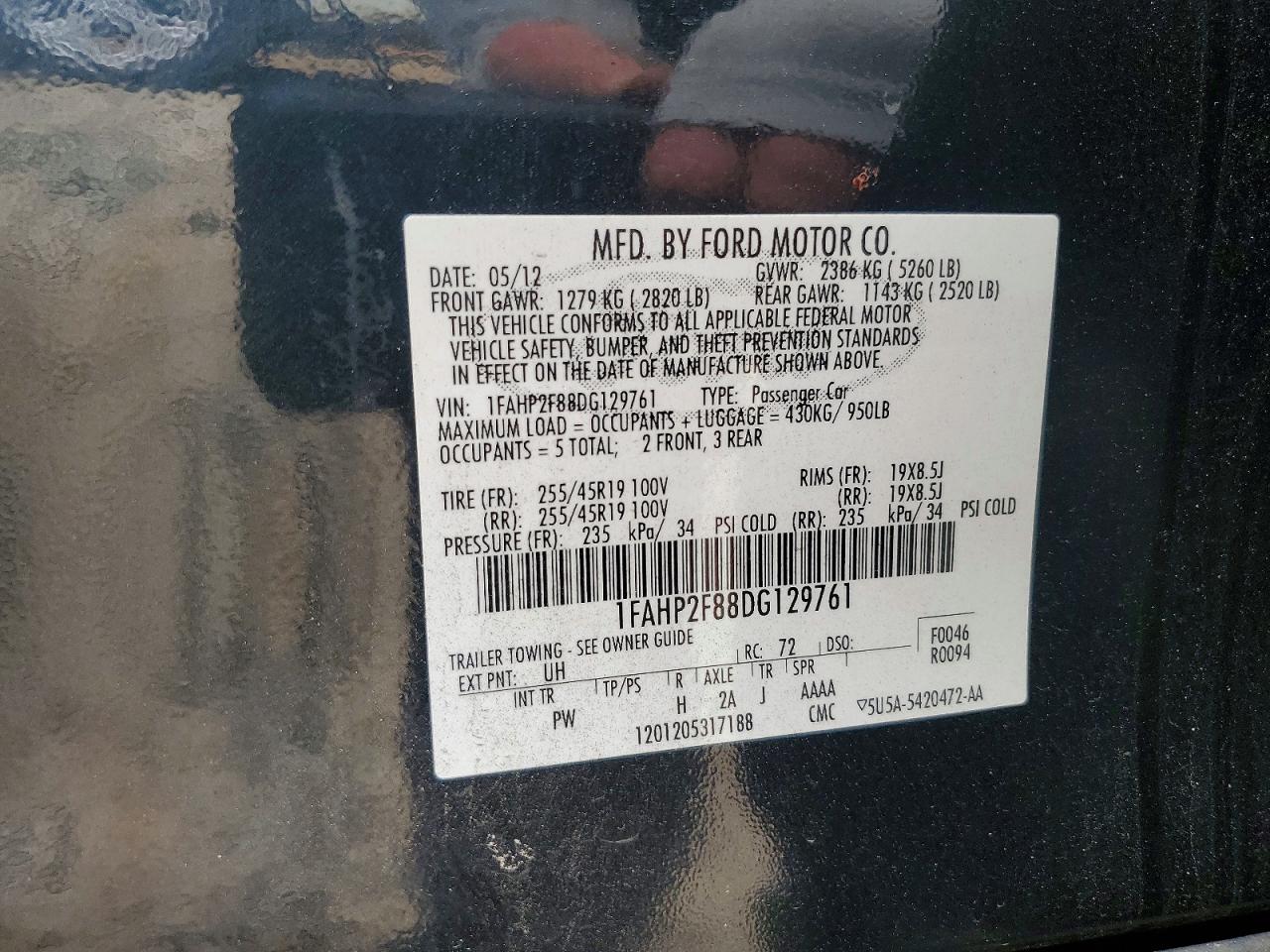 2013 Ford Taurus Limited Black vin: 1FAHP2F88DG129761