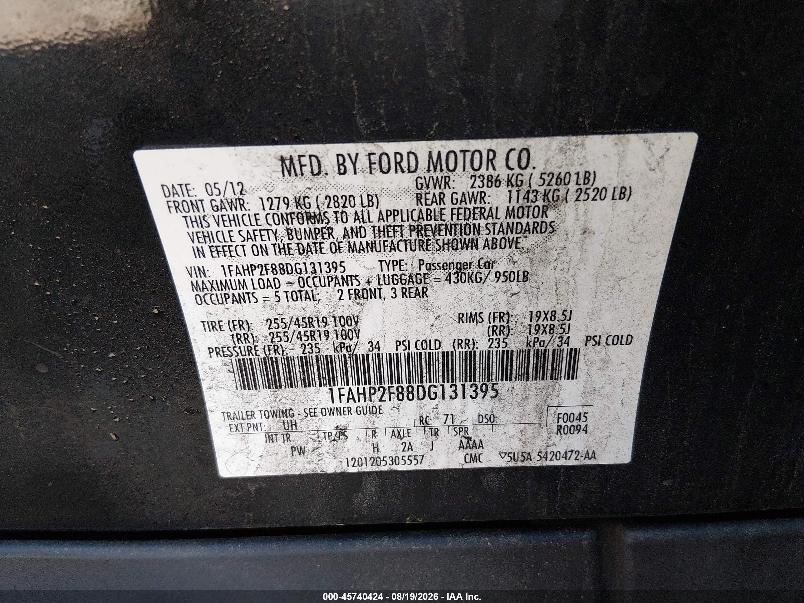 2013 Ford Taurus Limited Black vin: 1FAHP2F88DG131395
