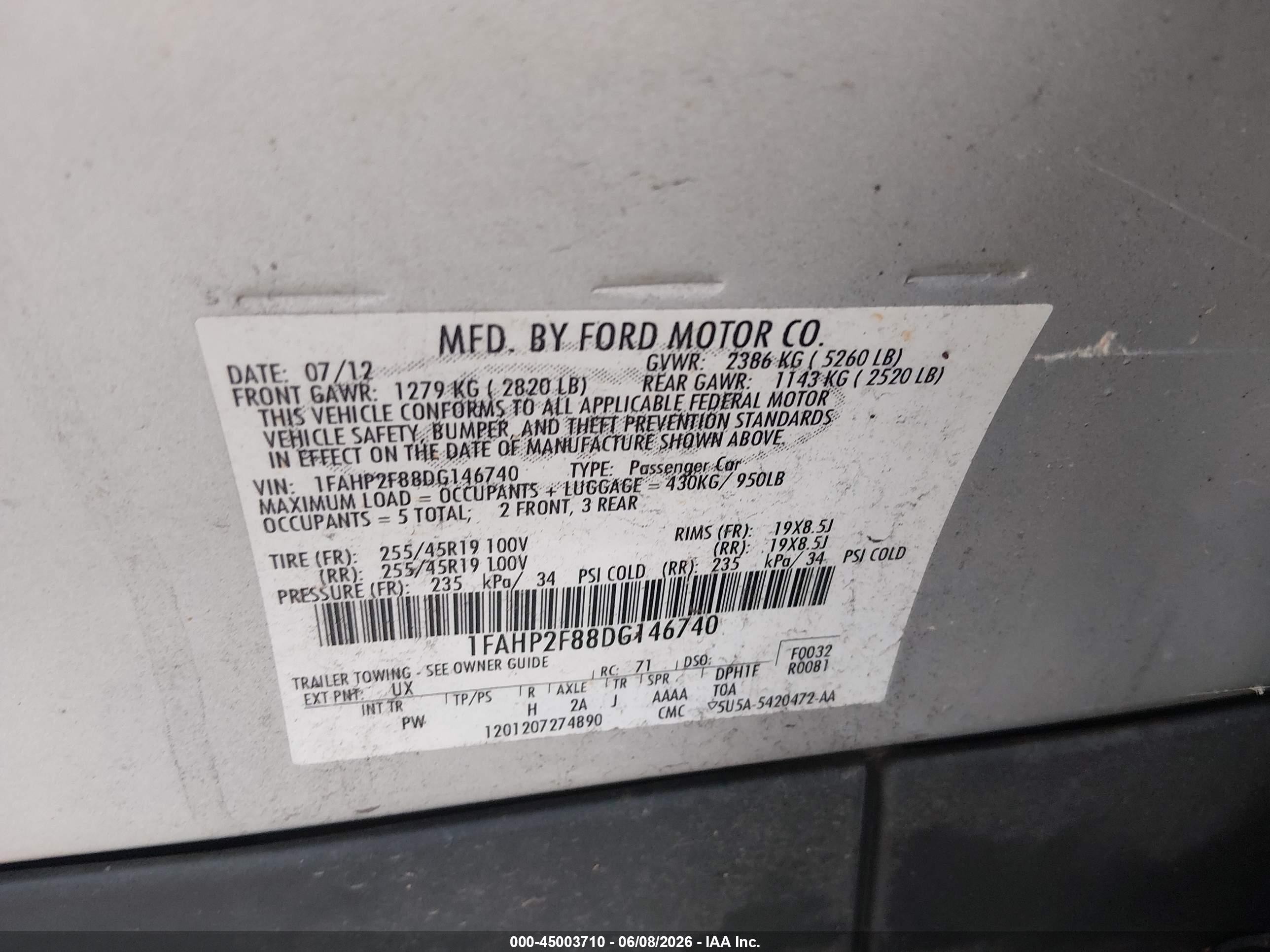 2013 Ford Taurus Limited Silver vin: 1FAHP2F88DG146740
