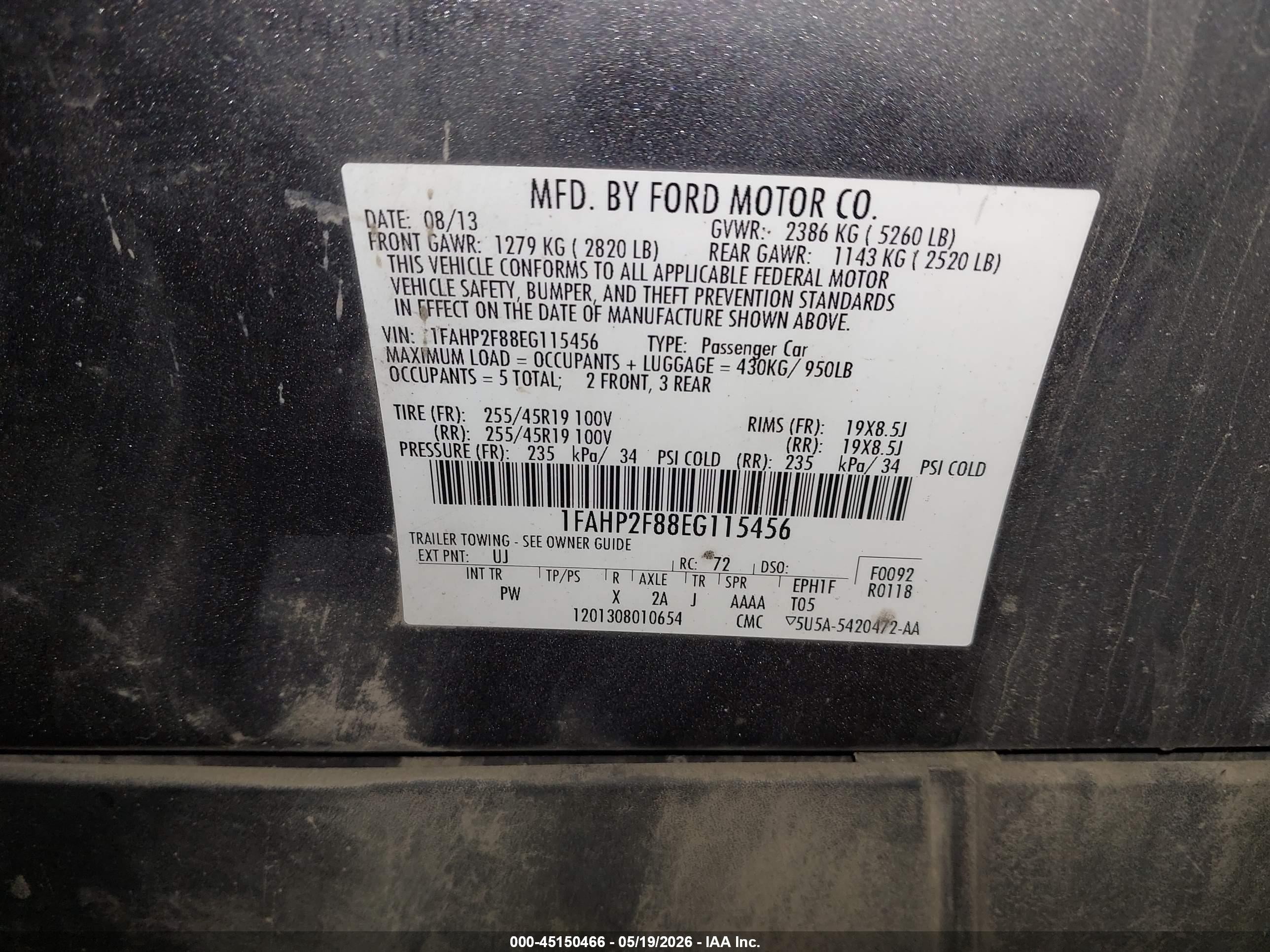 2014 Ford Taurus Limited Gray vin: 1FAHP2F88EG115456