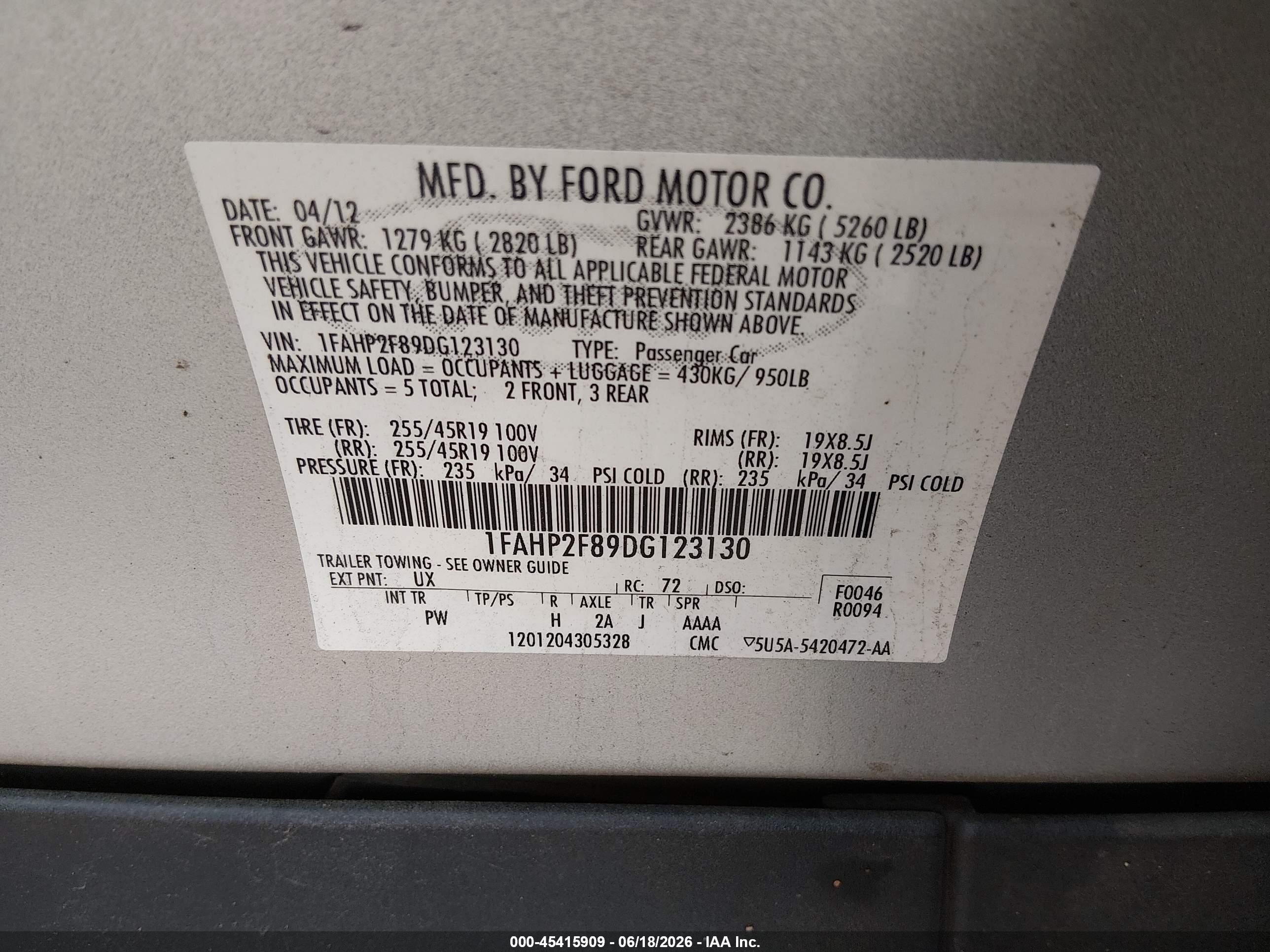 2013 Ford Taurus Limited Silver vin: 1FAHP2F89DG123130