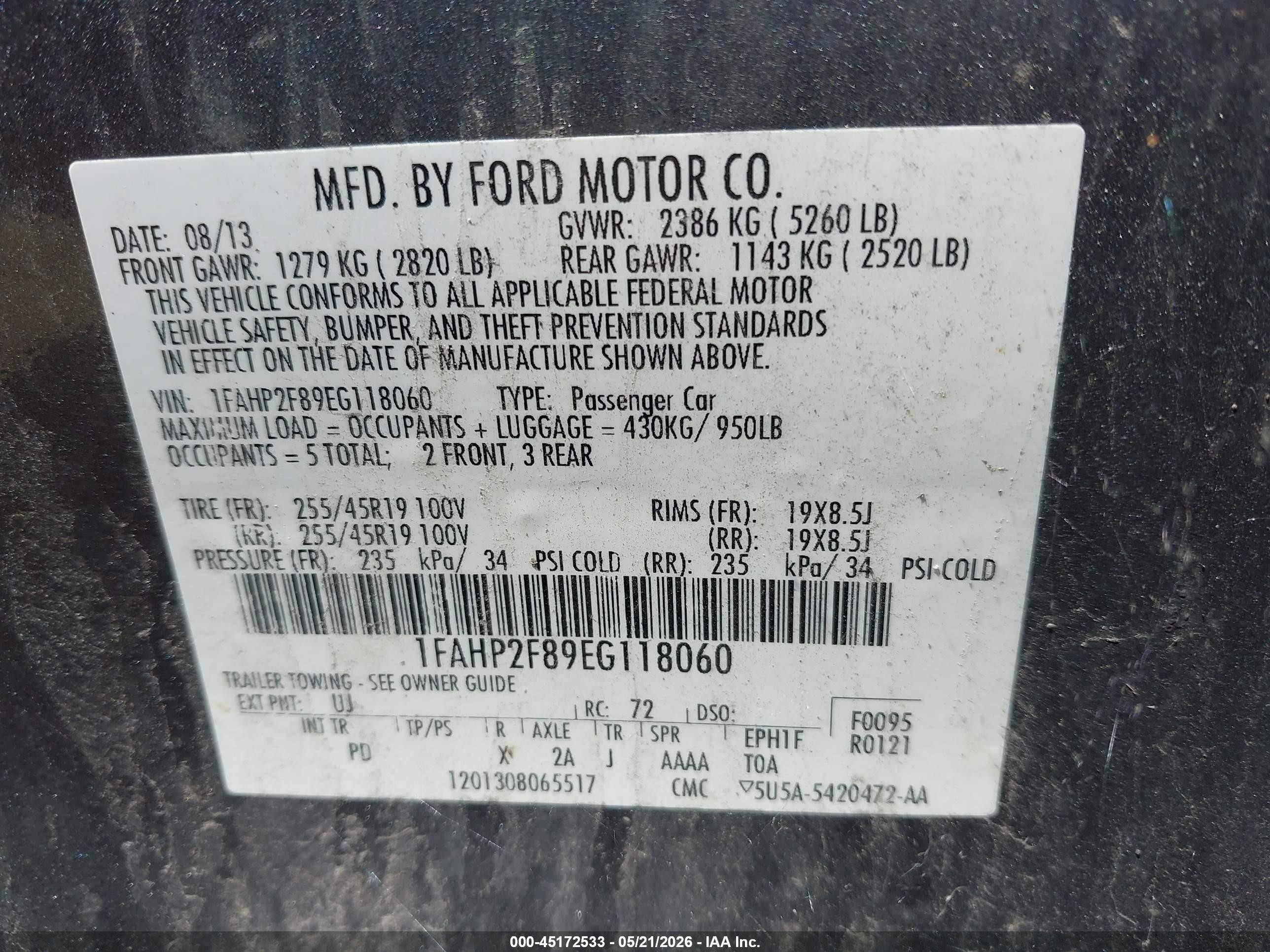 2014 Ford Taurus Limited Silver vin: 1FAHP2F89EG118060