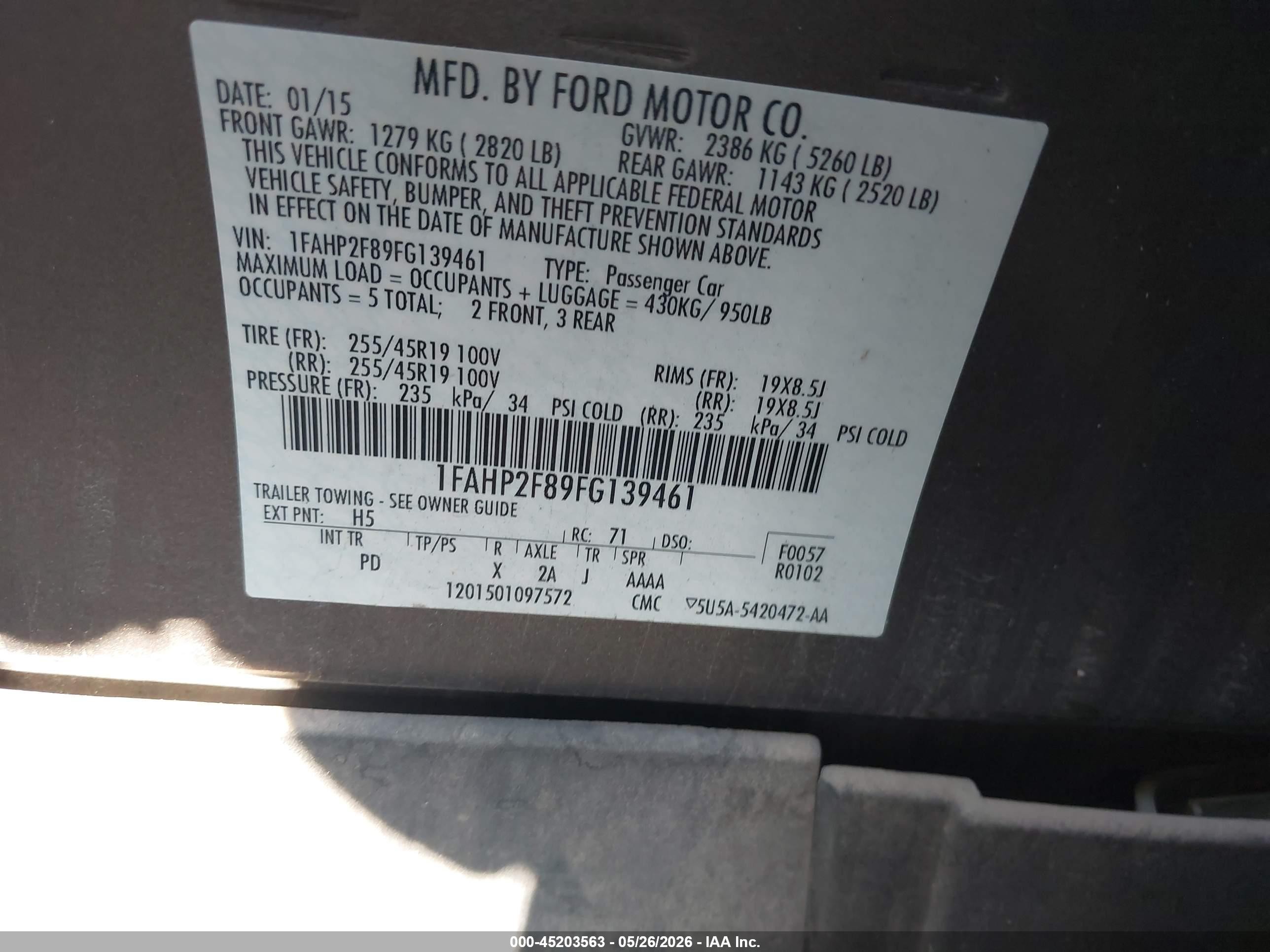 2015 Ford Taurus Limited Brown vin: 1FAHP2F89FG139461