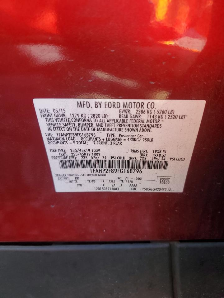 2015 Ford Taurus Limited Red vin: 1FAHP2F89FG168796