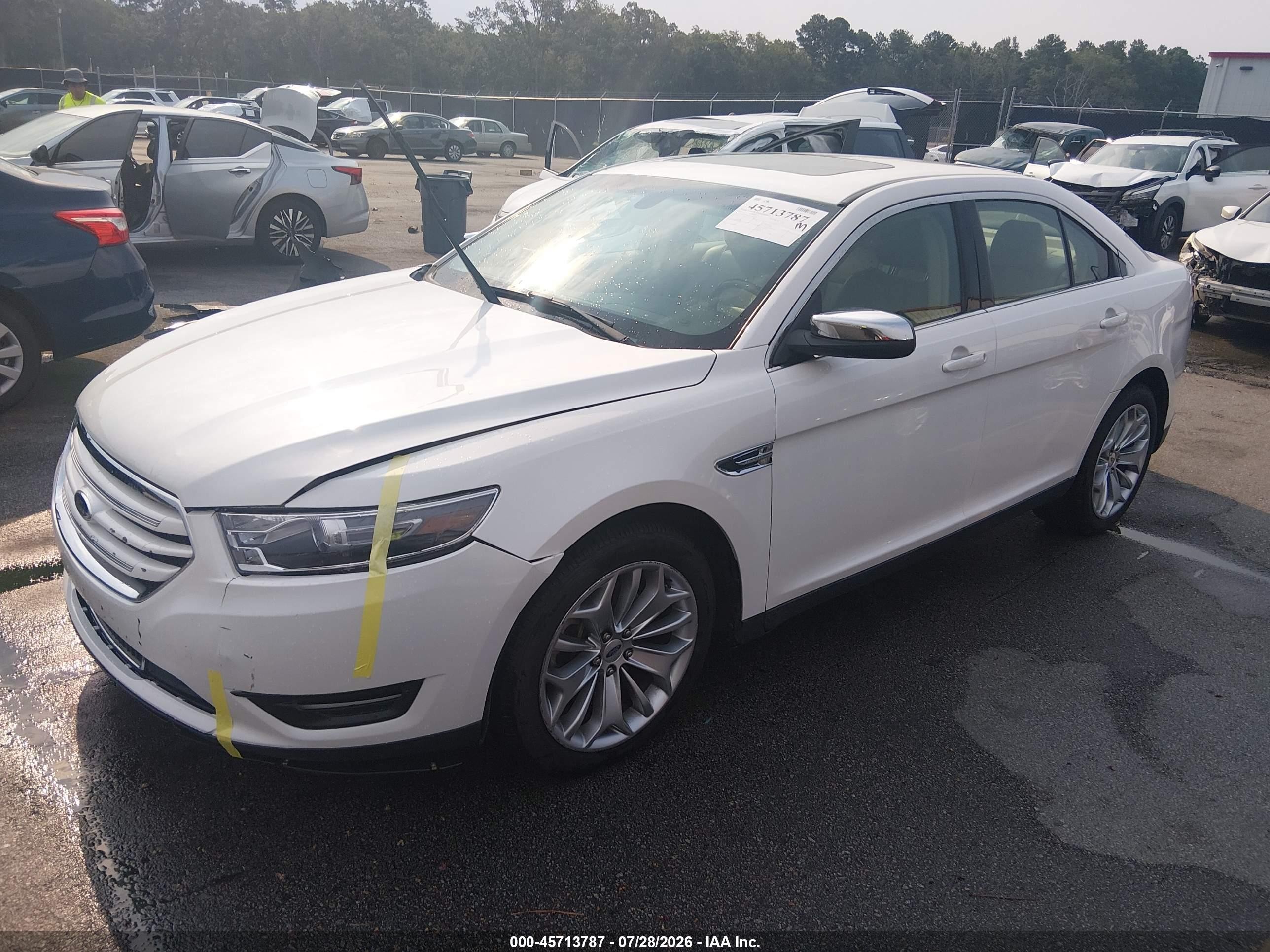 2015 Ford Taurus Limited White vin: 1FAHP2F8XFG171111