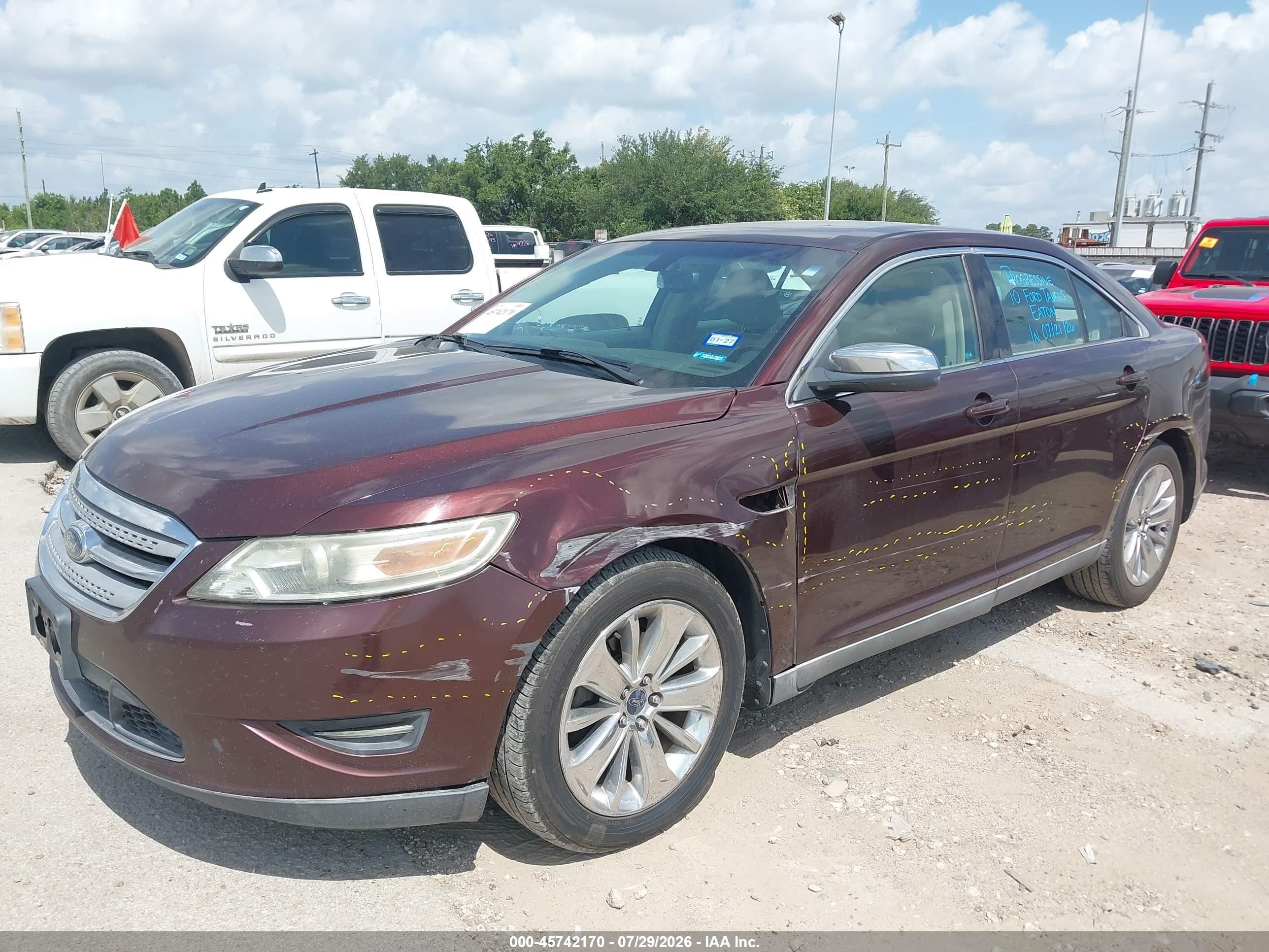 2010 Ford Taurus Limited Burgundy vin: 1FAHP2FW6AG134595
