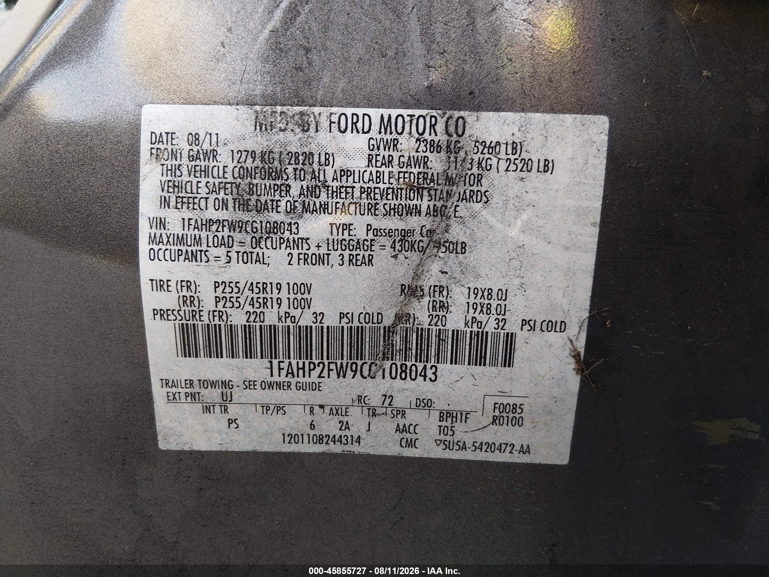 2012 Ford Taurus Limited Brown vin: 1FAHP2FW9CG108043
