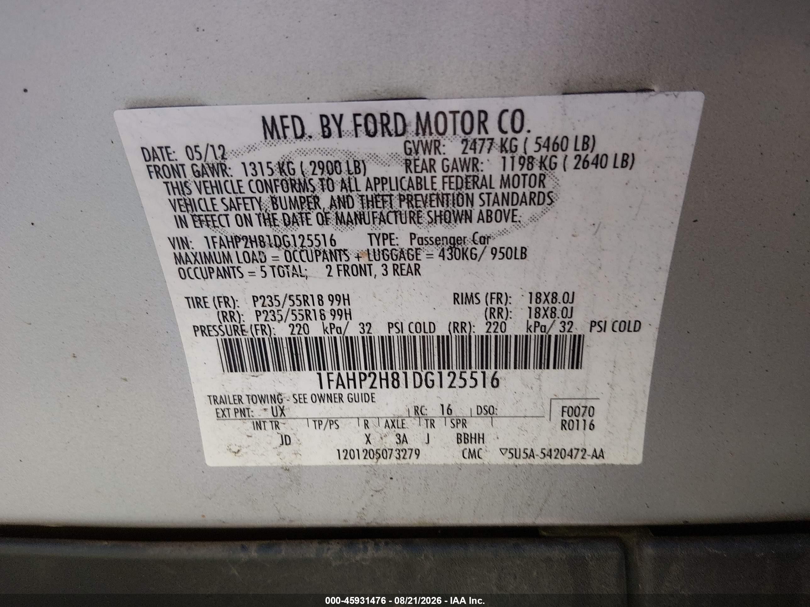 2013 Ford Taurus Sel Silver vin: 1FAHP2H81DG125516